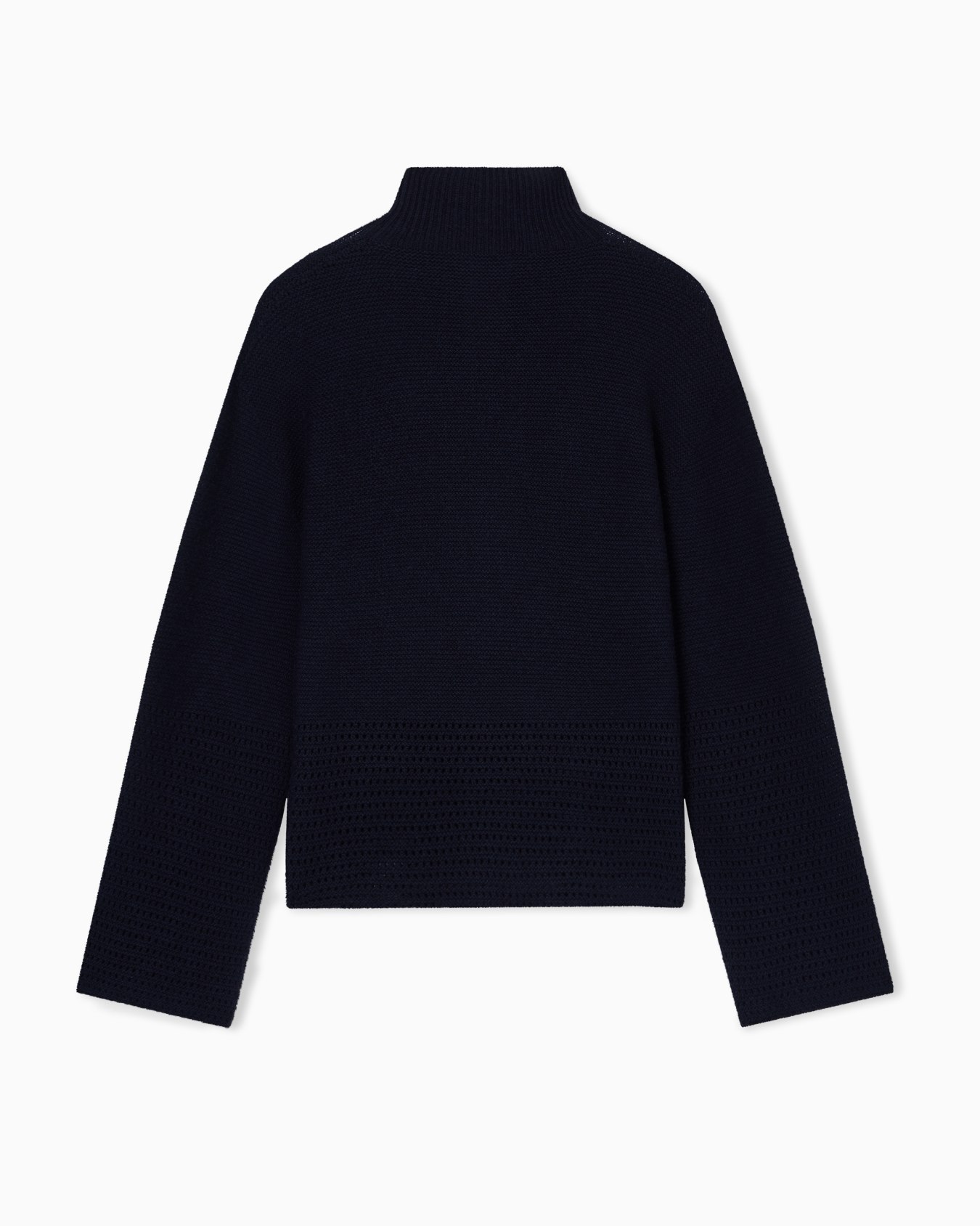 Mock neck sweater in links stitch wool with Icon fretwork Slide 3