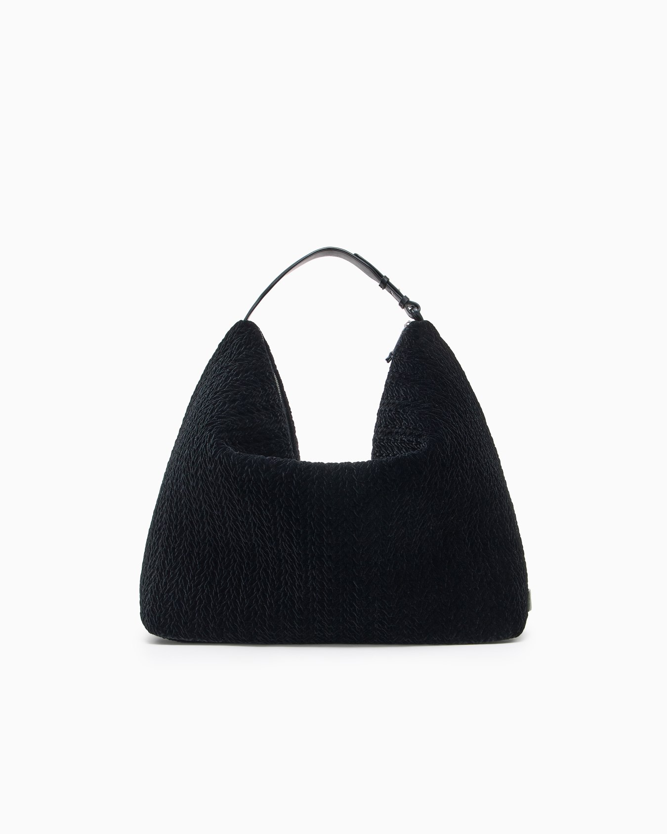 Quilted velvet oversized hobo bag Slide 2