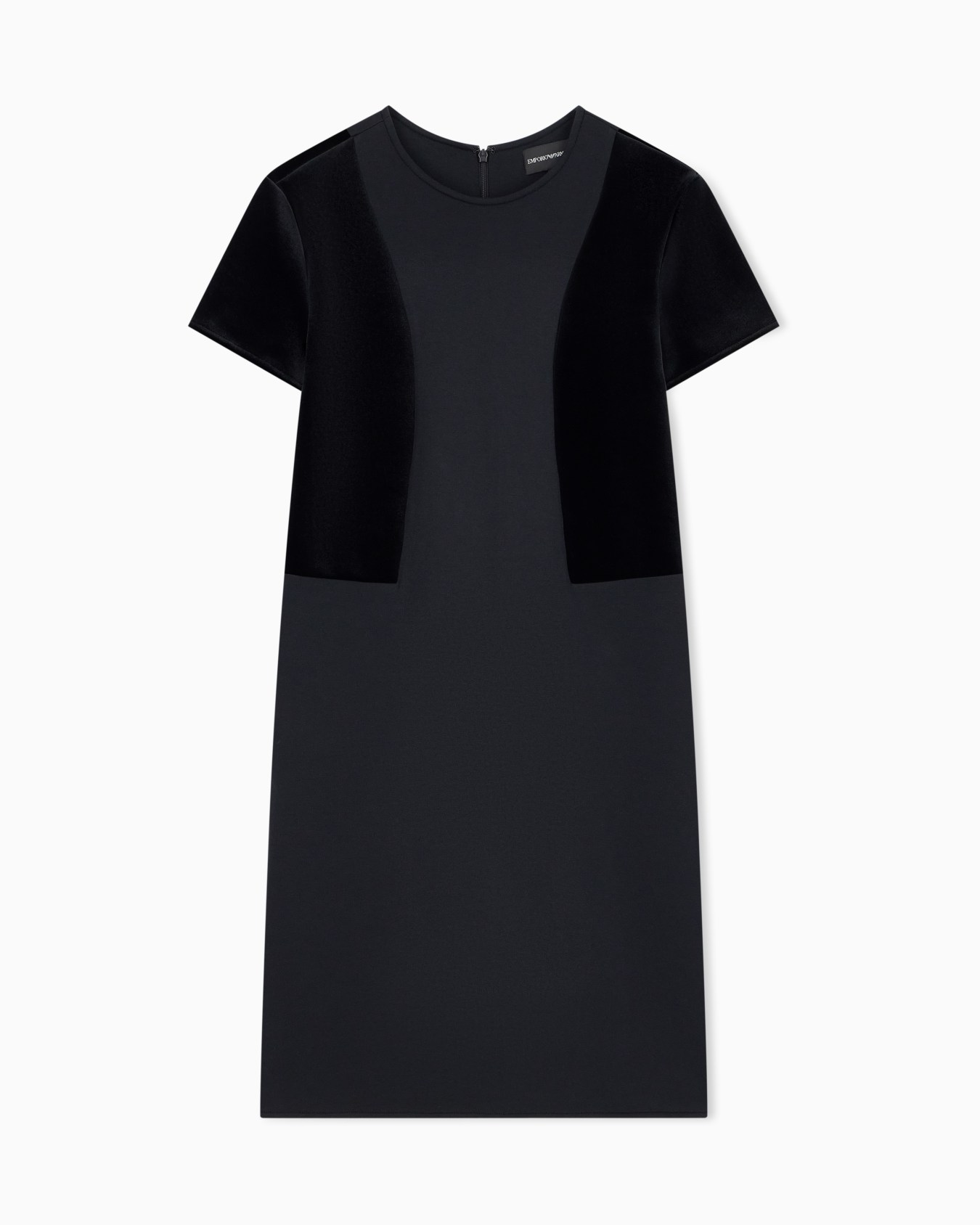 Double jersey dress with chenille tape Travel Essential Slide 0