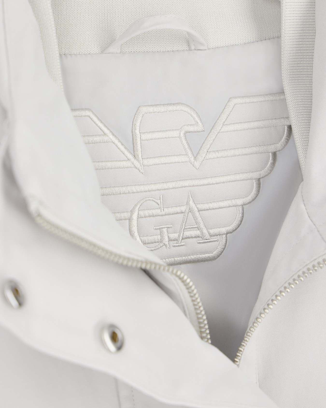 Blouson jacket in brushed techno cotton with a metal zipper Slide 3
