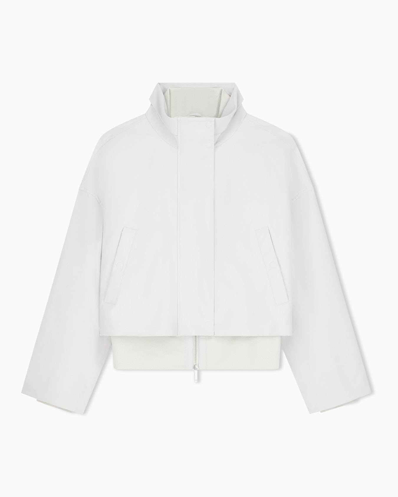 Blouson jacket in brushed techno cotton with a metal zipper Slide 0