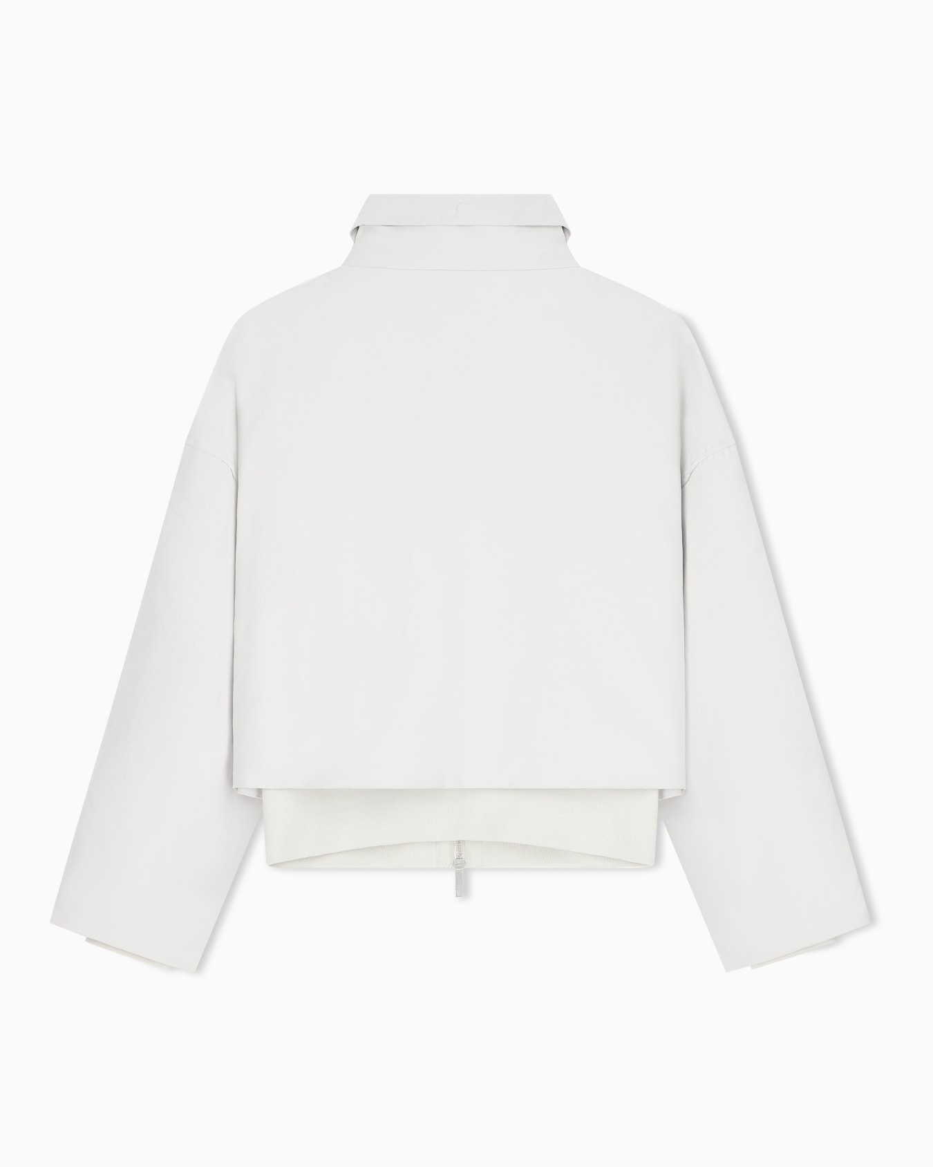 Blouson jacket in brushed techno cotton with a metal zipper Slide 2