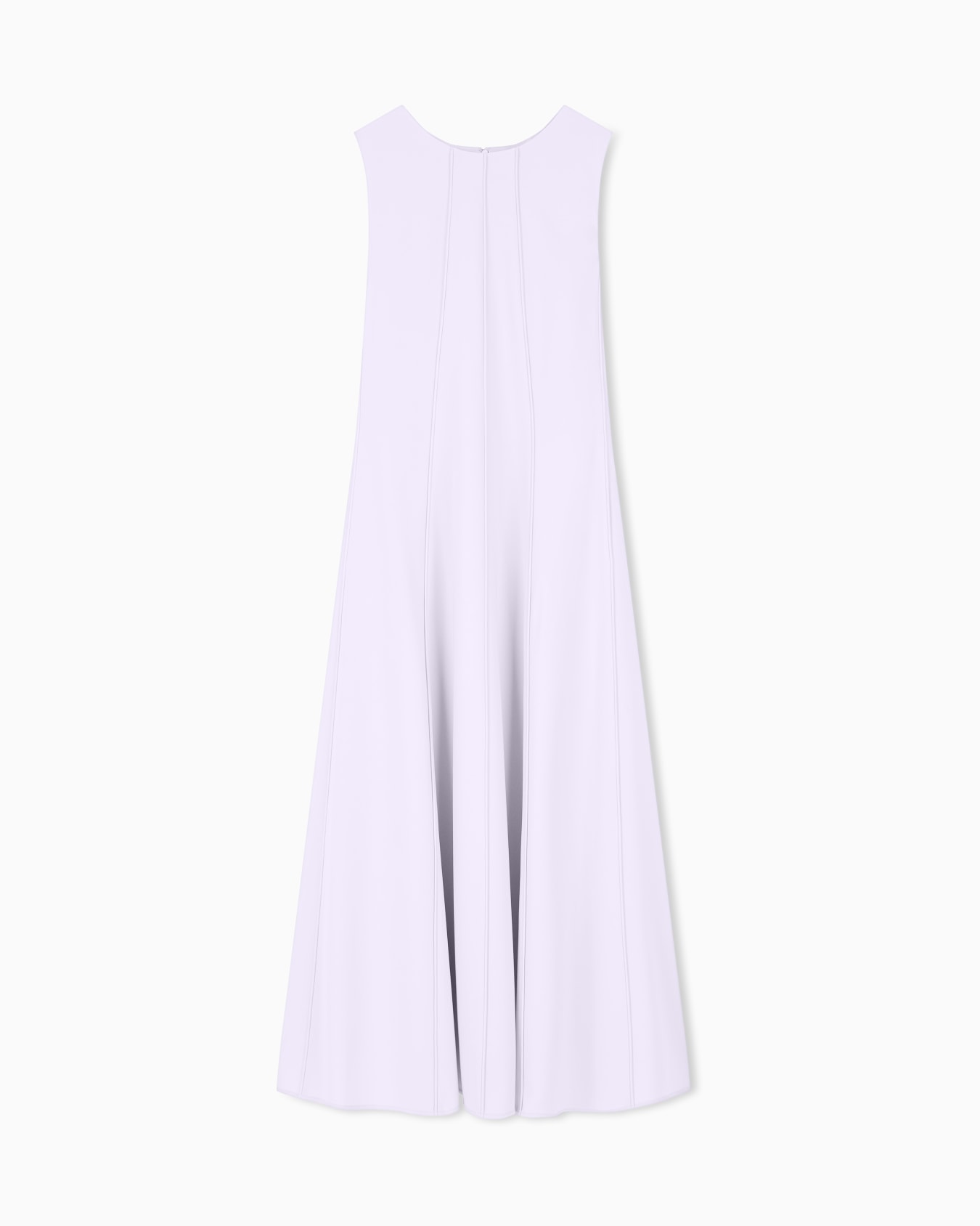 Sleeveless dress in techno cady with vertical piping Slide 0