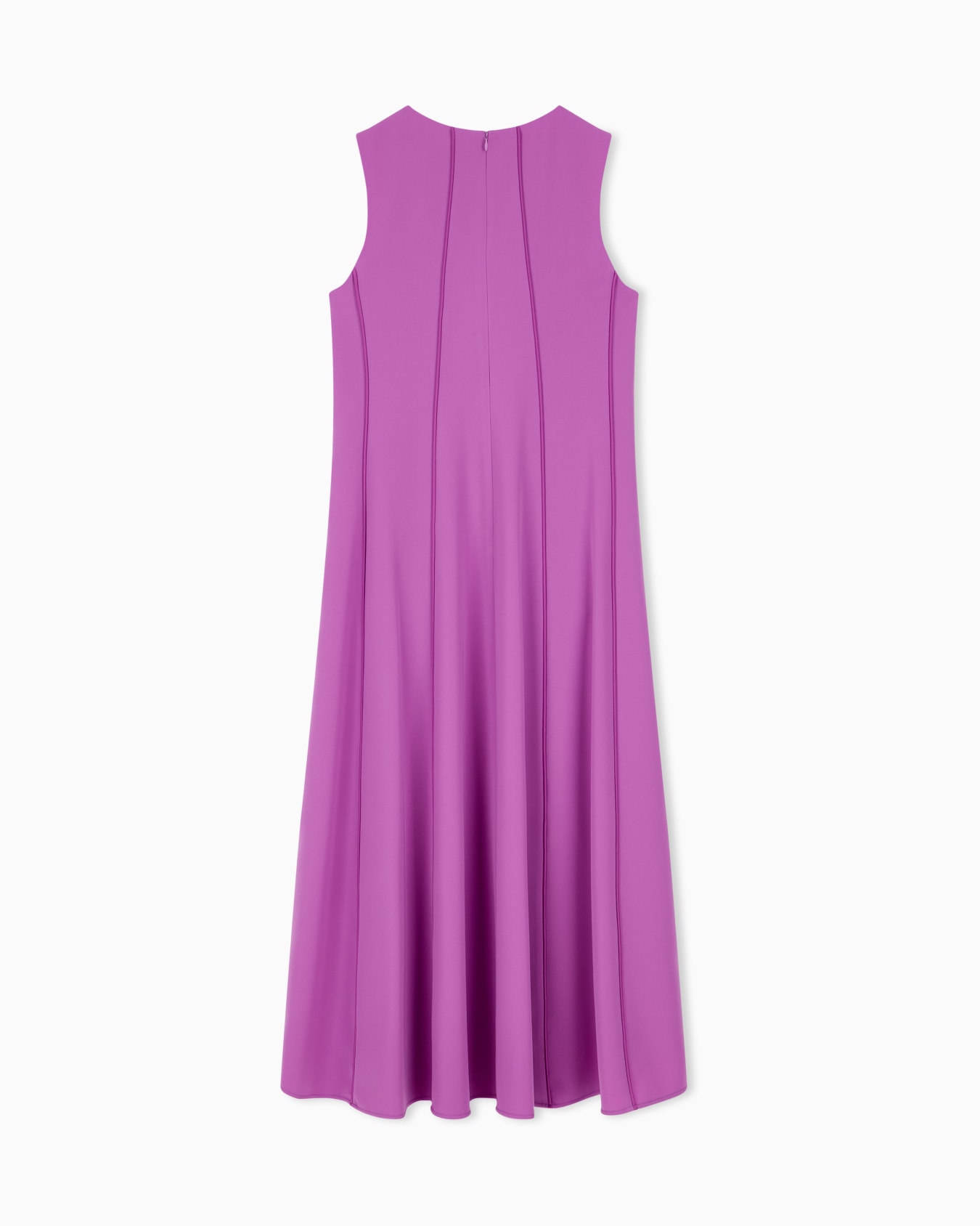 Vestido sin mangas de cady técnico con costuras verticales Diapositiva 1