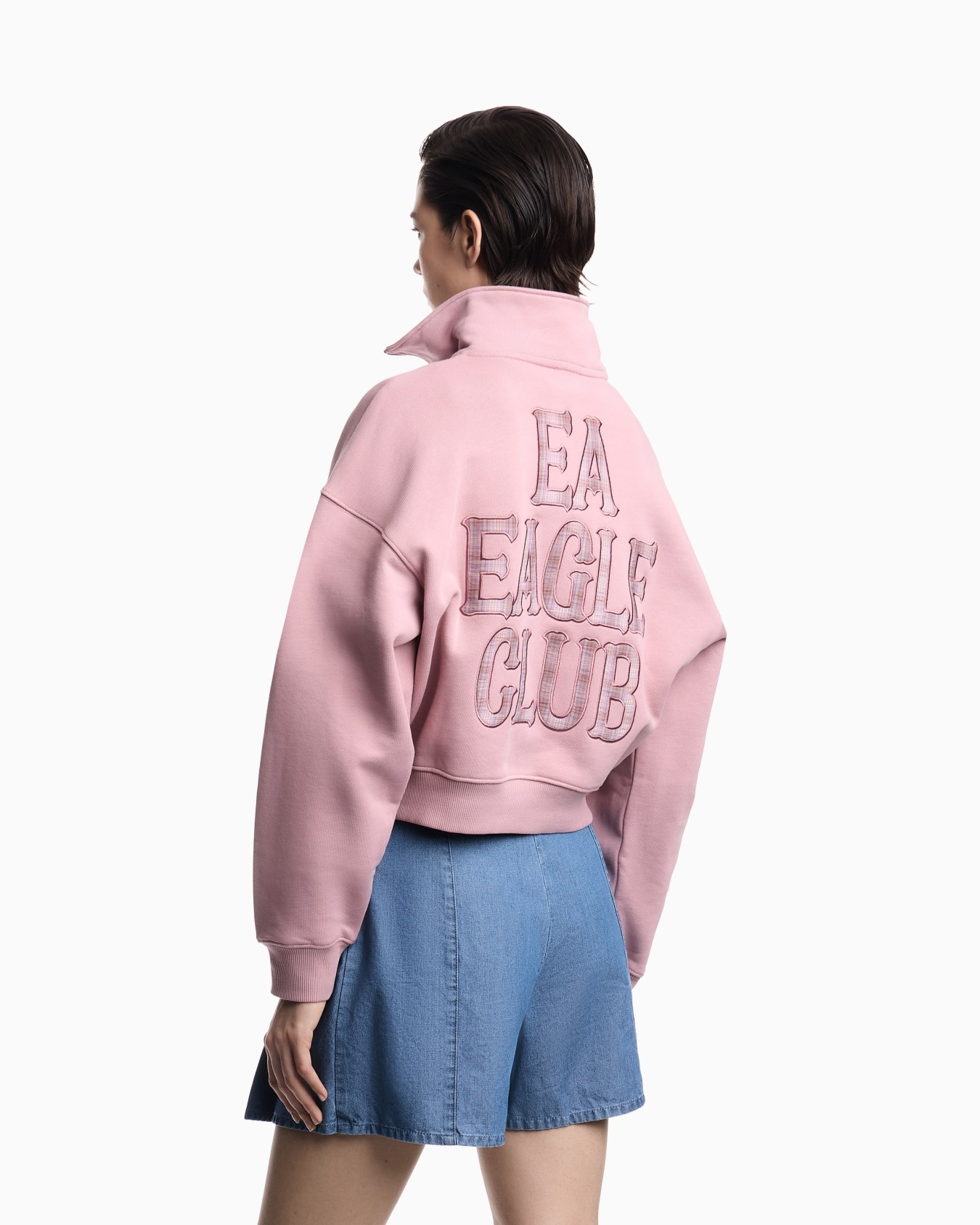 ASV Eagle Club embroidery organic jersey hooded zip-up sweatshirt Slide 2