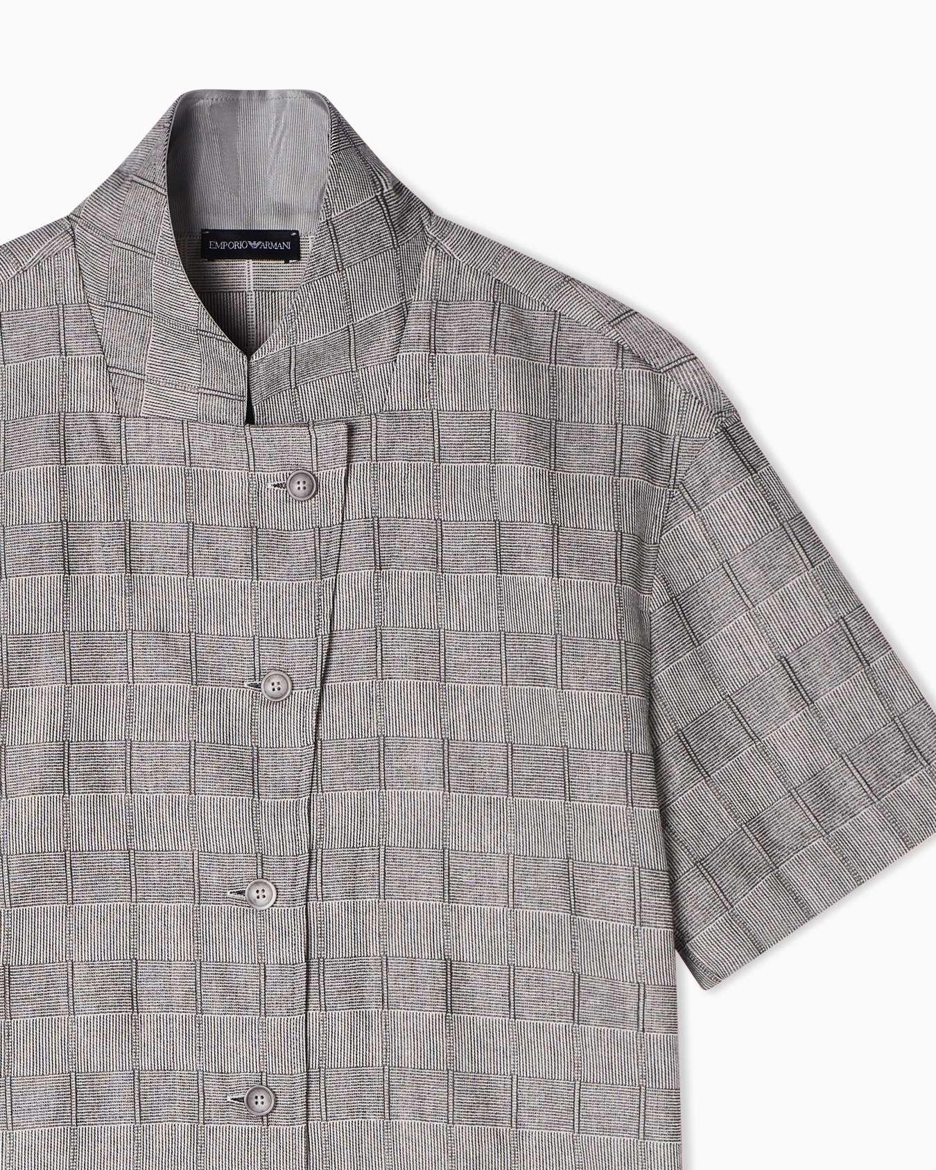 Jacquard shirt with op-art check motif Slide 4