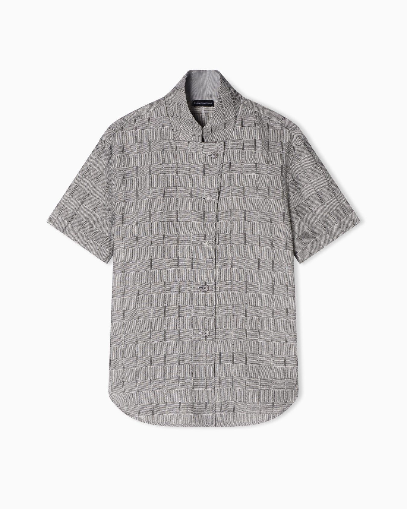 Jacquard shirt with op-art check motif Slide 0