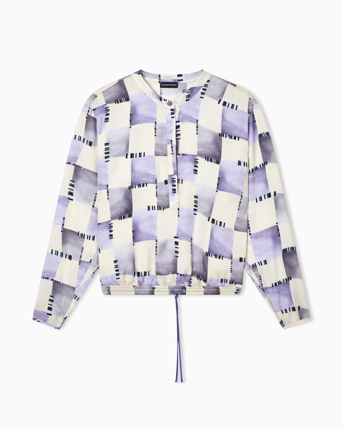 Check print satin shirt Slide 0