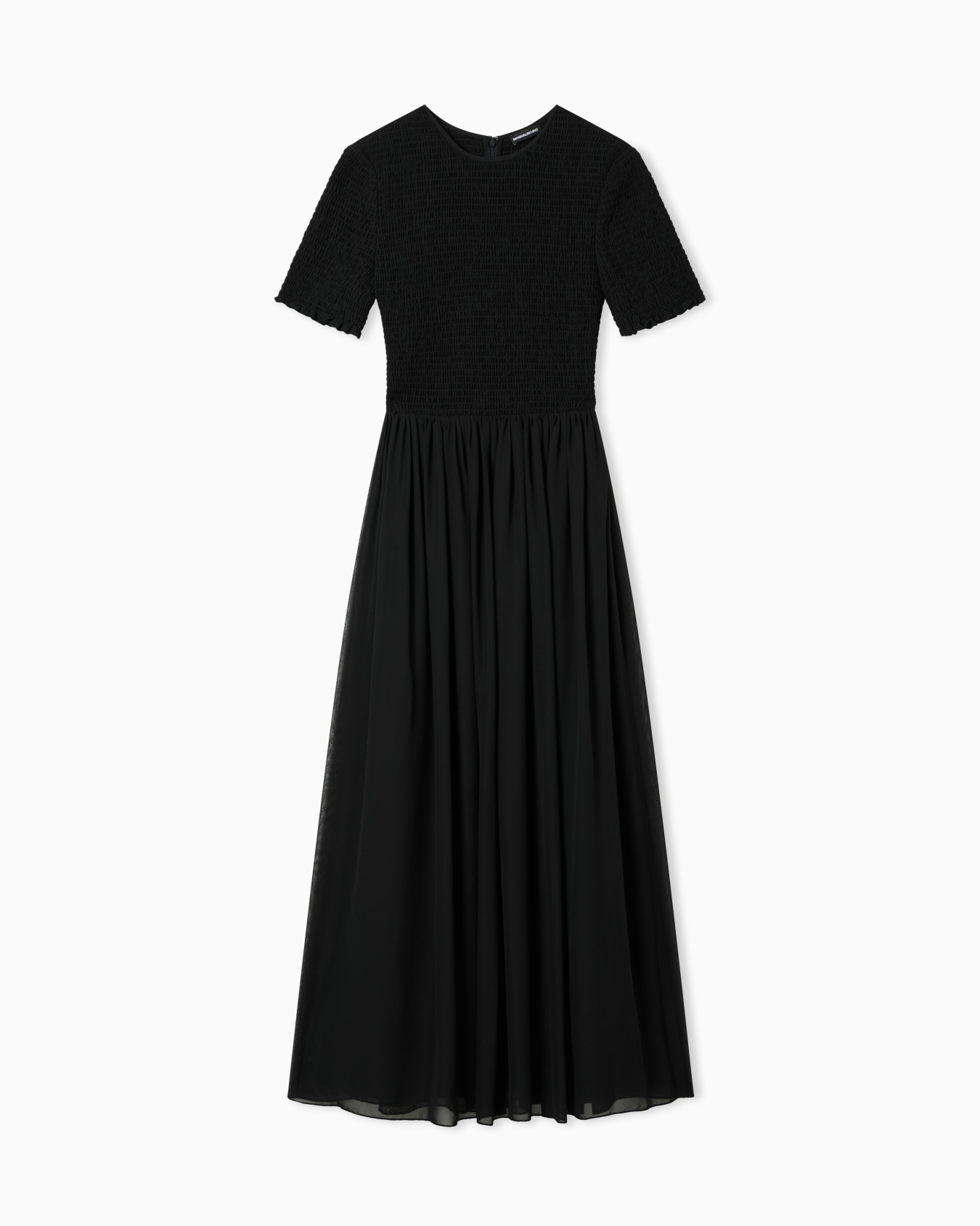 Techno georgette dress with drape Slide 0