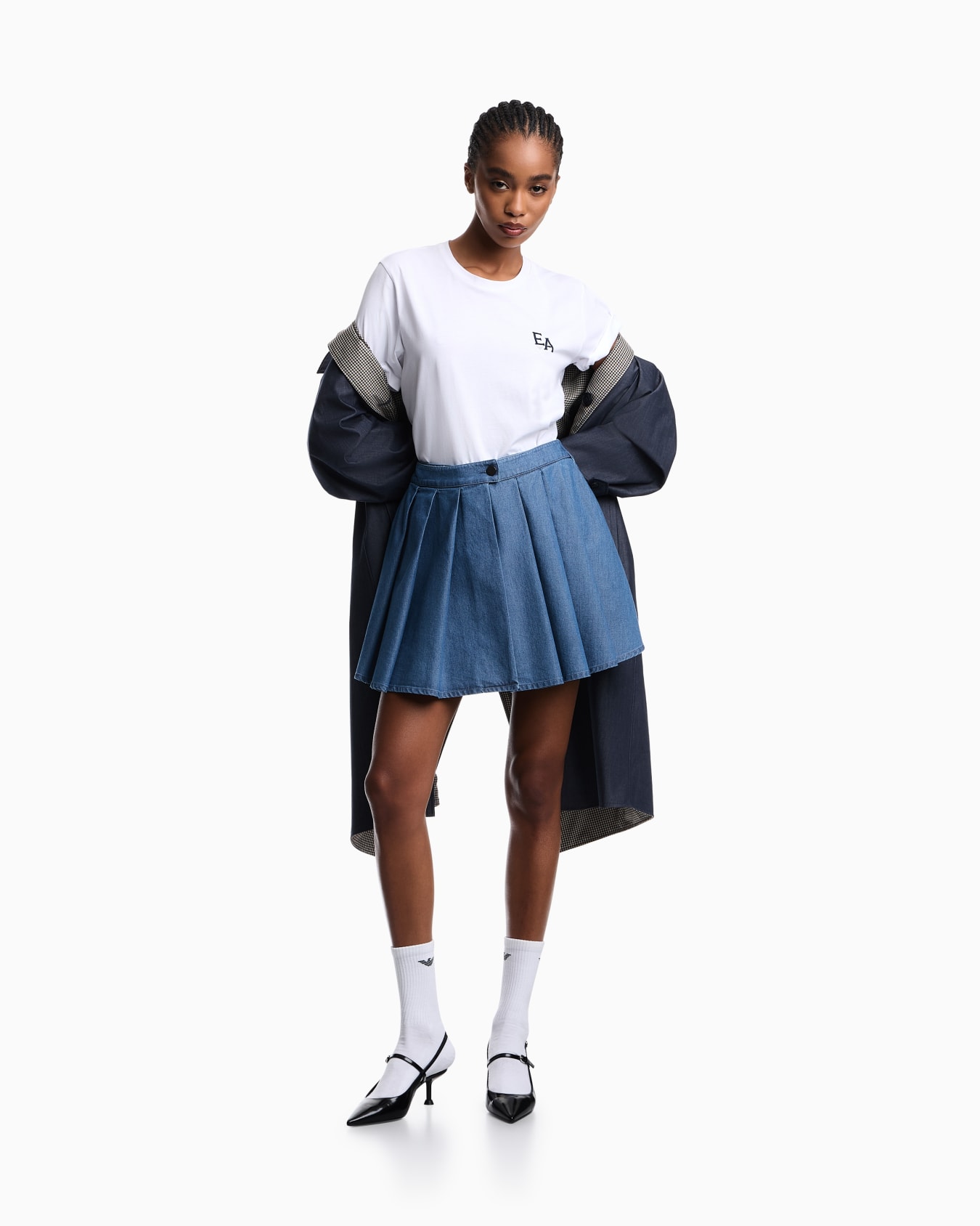 Eagle Club washed denim culottes Slide 1