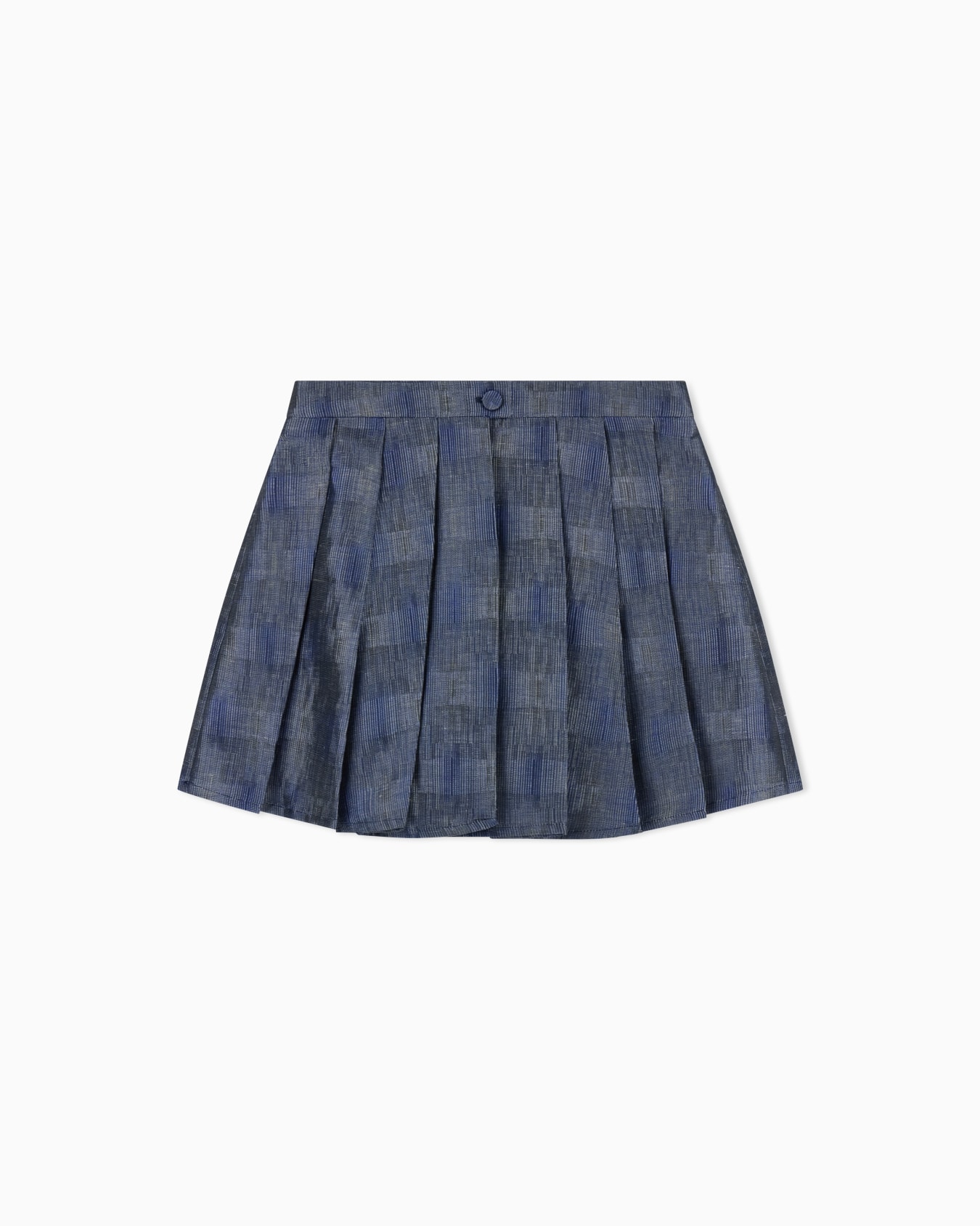 Metal-effect linen-blend jacquard mini culottes Slide 0