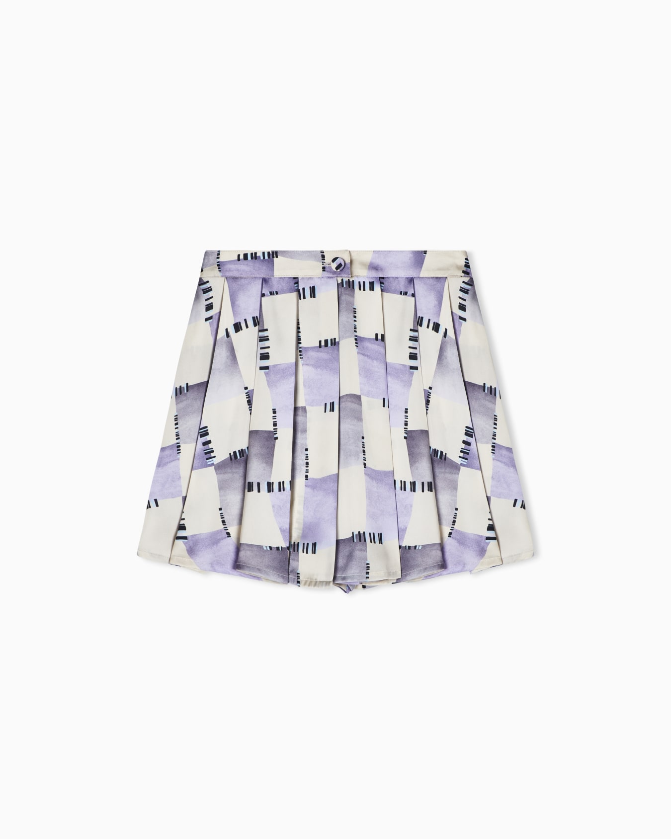Check print satin culottes Slide 0