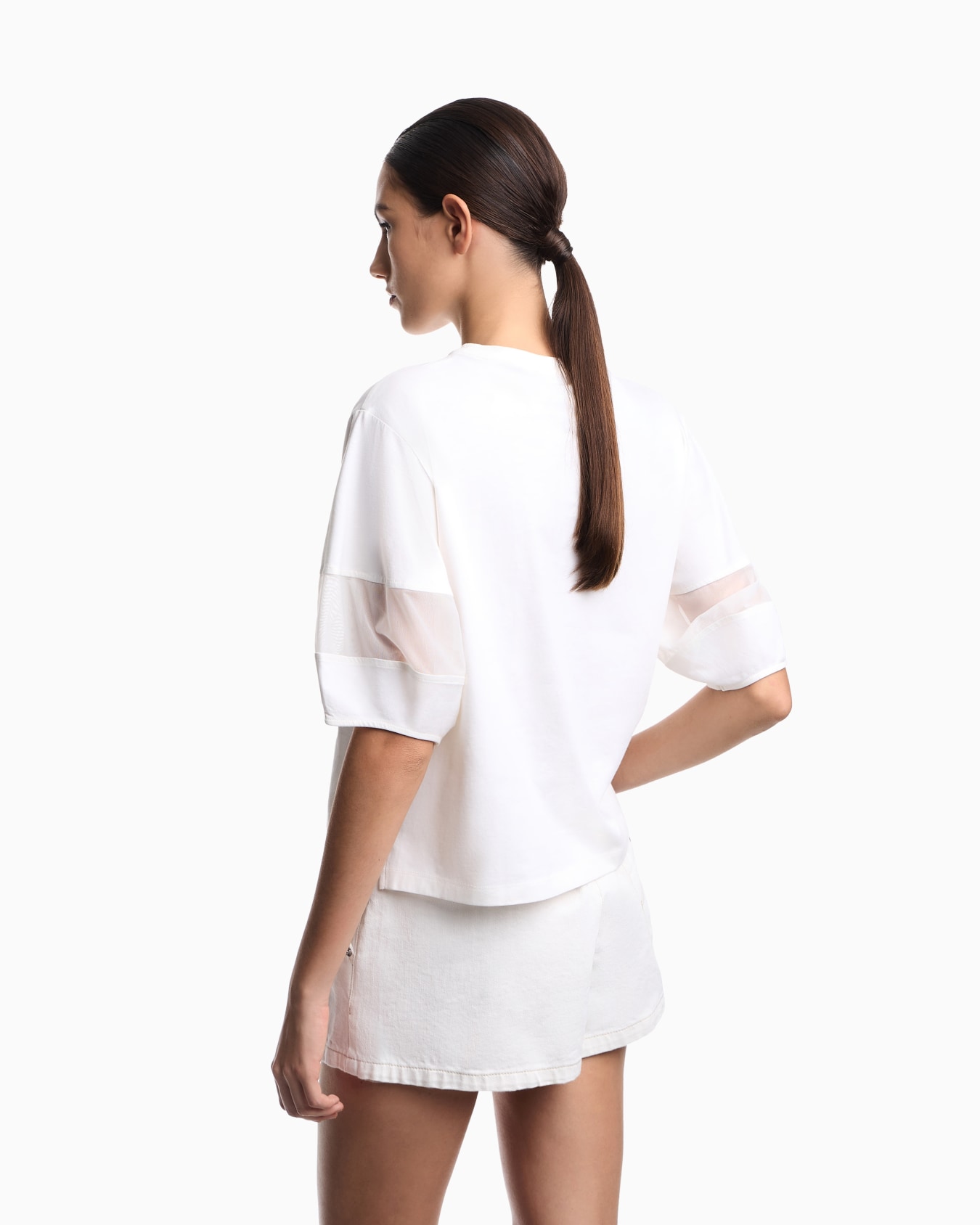 Supima jersey T-shirt with mesh insert スライドする 2