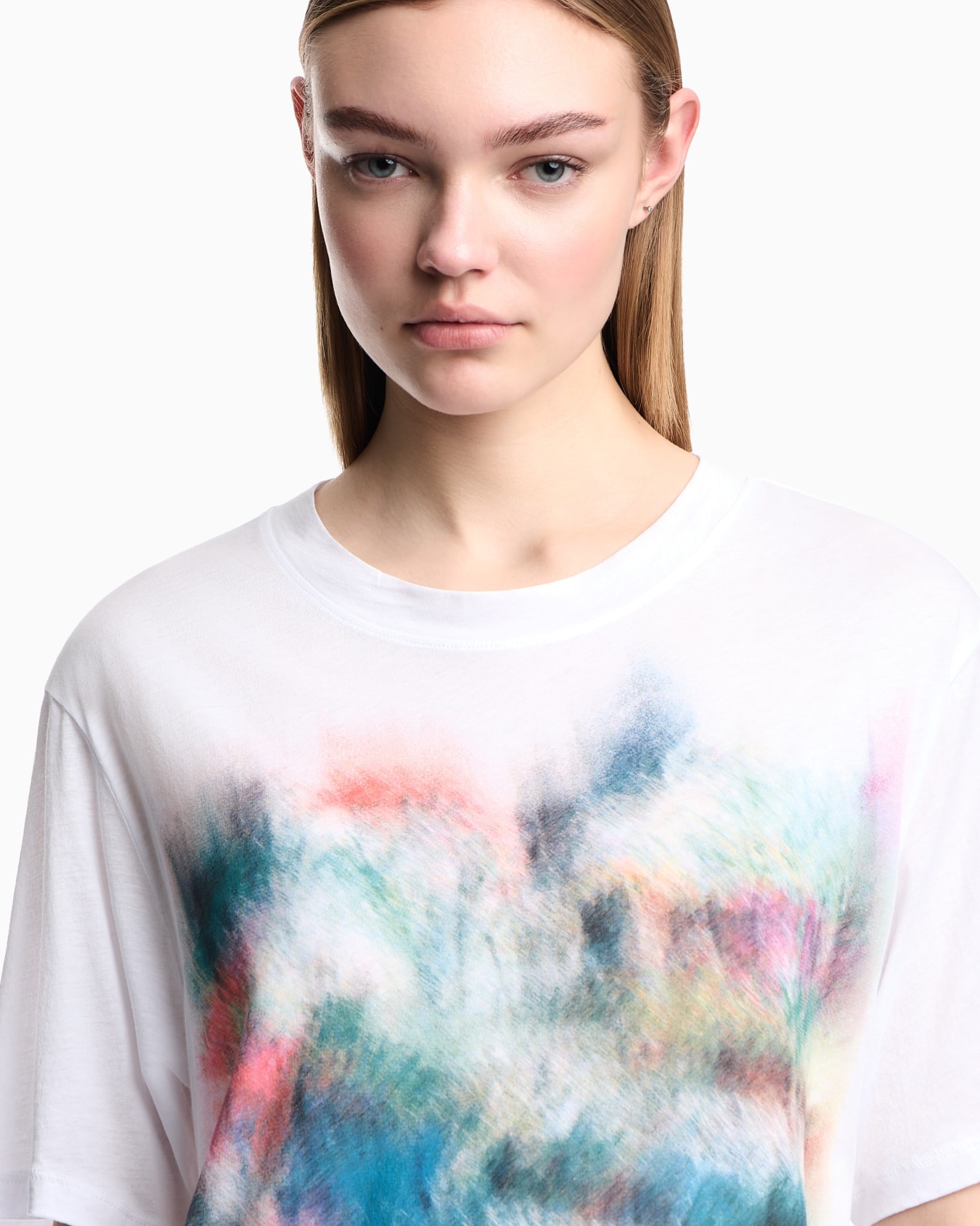 Lightweight jersey T-shirt with multicolour print Slide 4