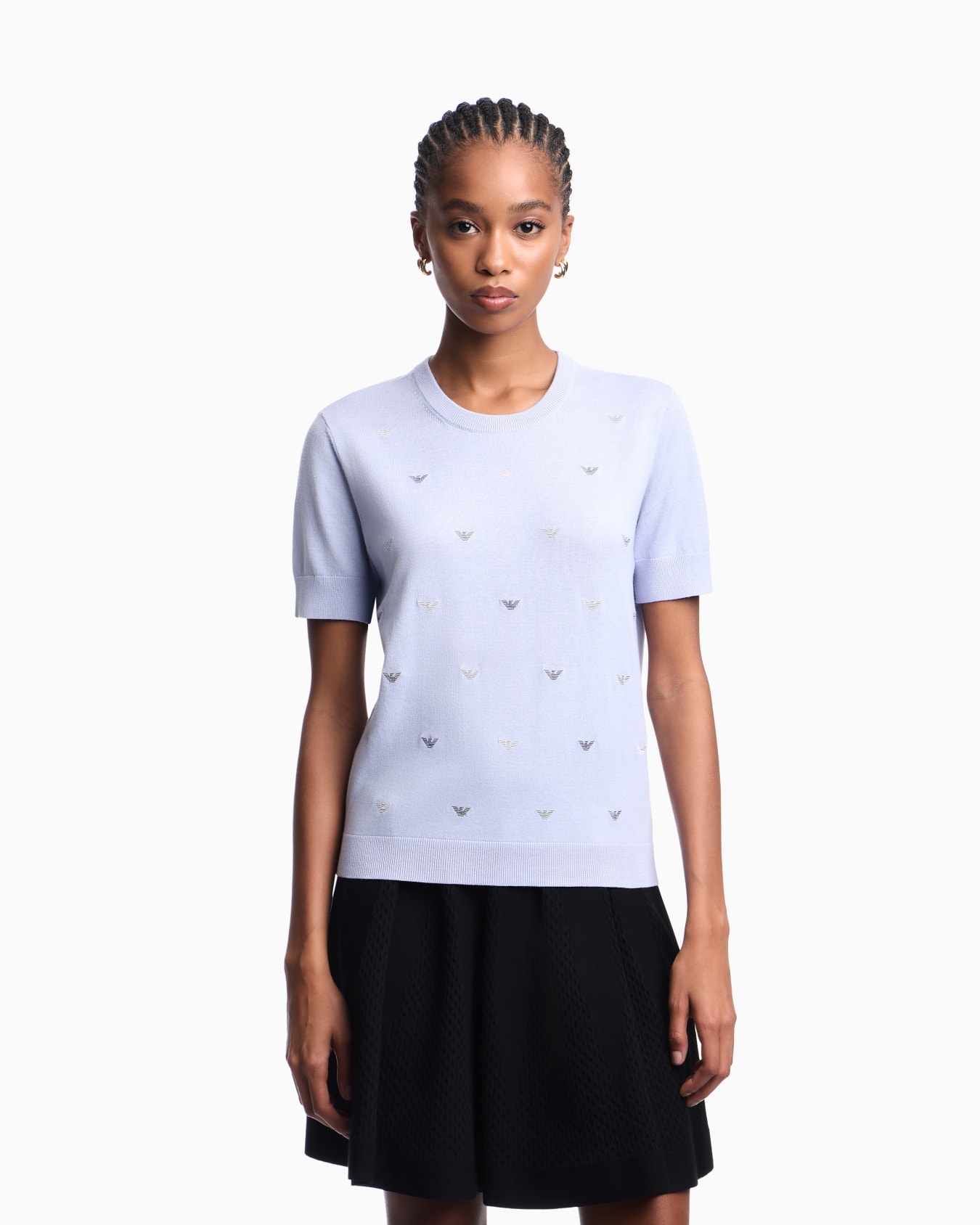 Maglia con ricamo micro aquile all over Slide 3