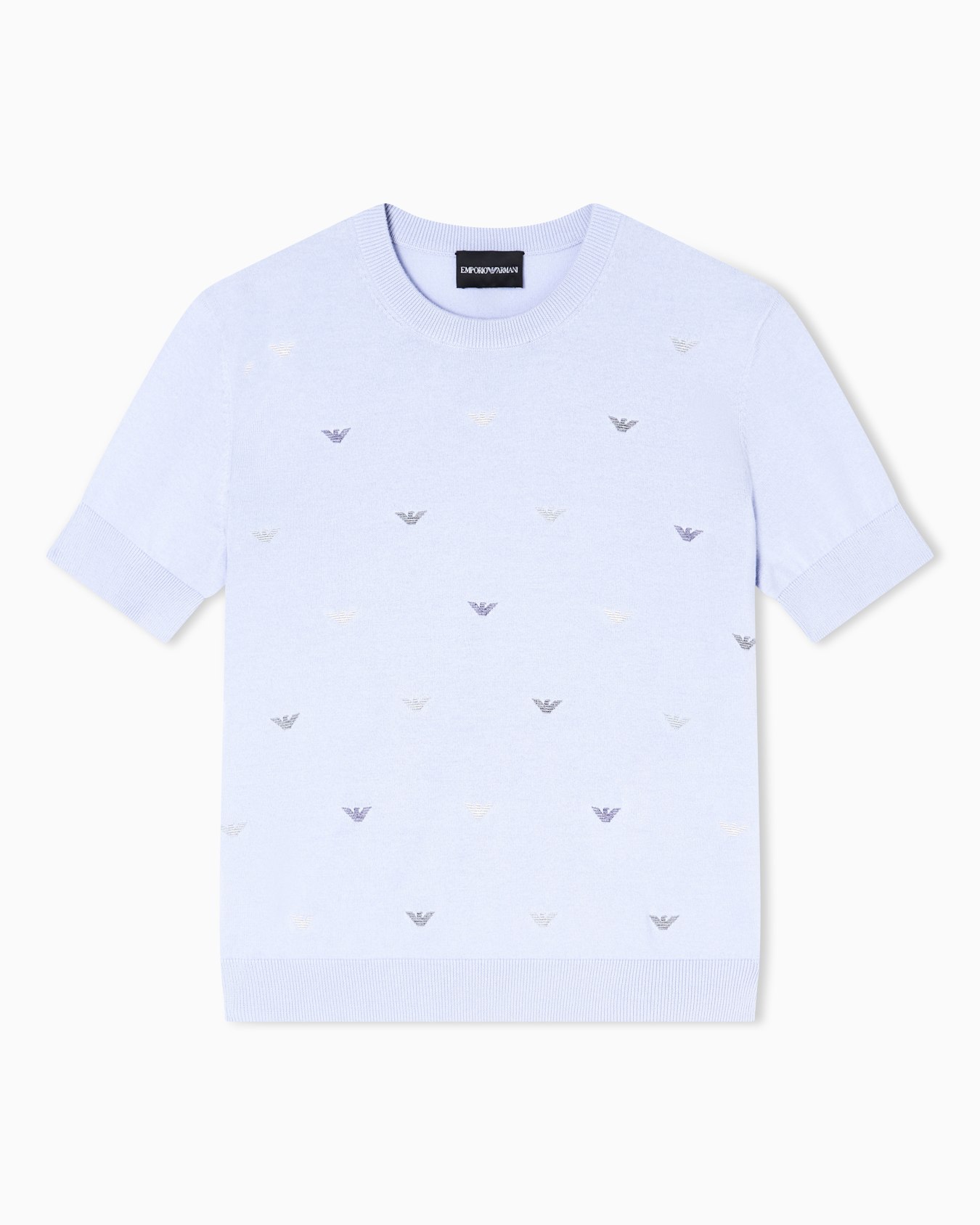 Shaved cotton sweater with allover embroidery スライドする 0