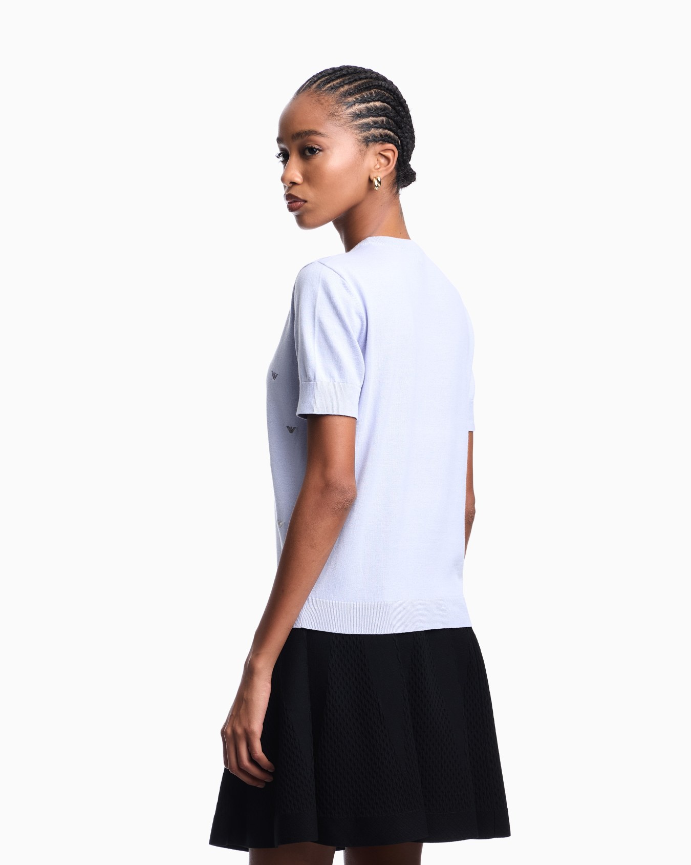 Maglia con ricamo micro aquile all over Slide 2