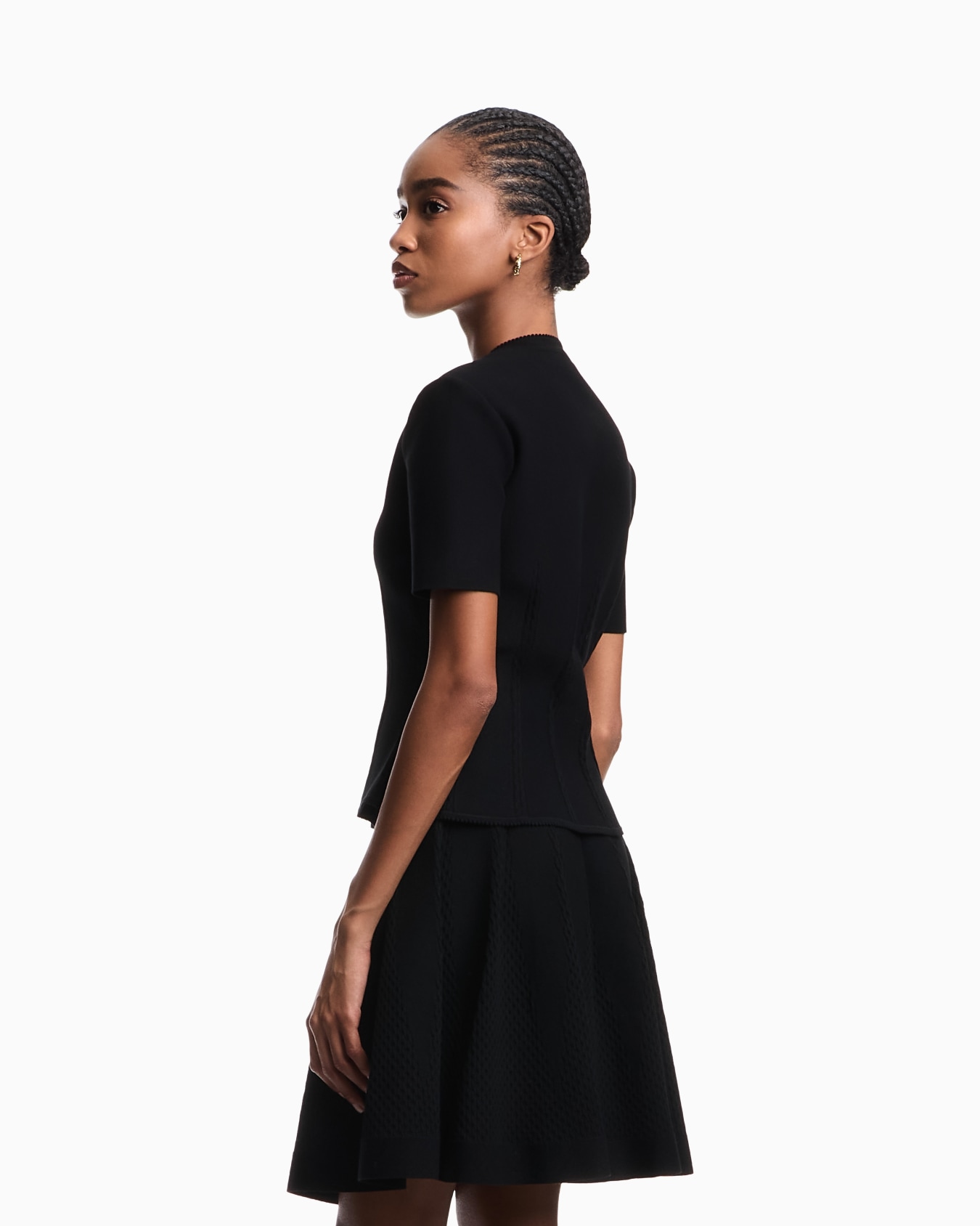 Fabric-stitch knit zip-up jacket Slide 3