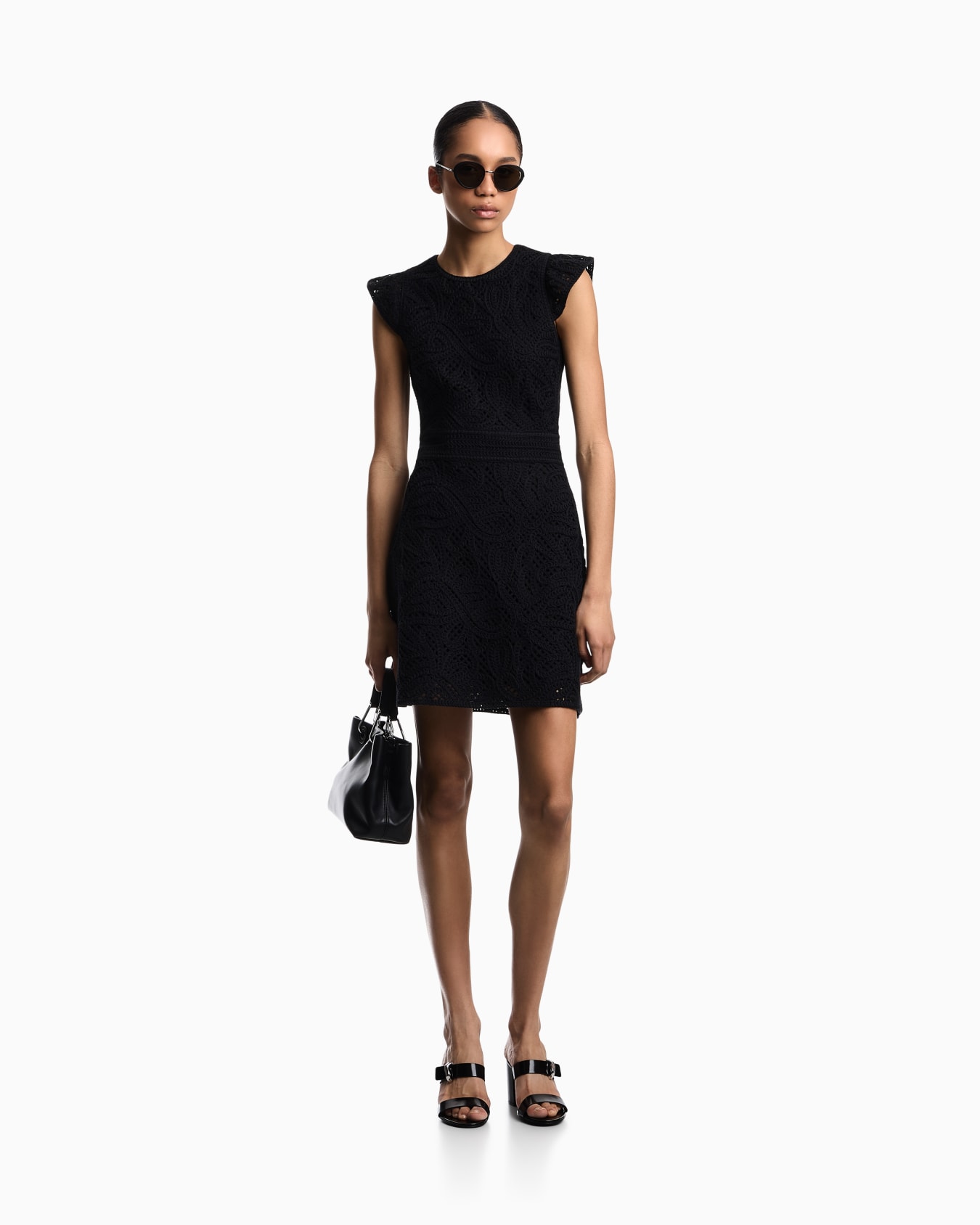 Dress in macramé-effect Cornely embroidered fabric Slide 1