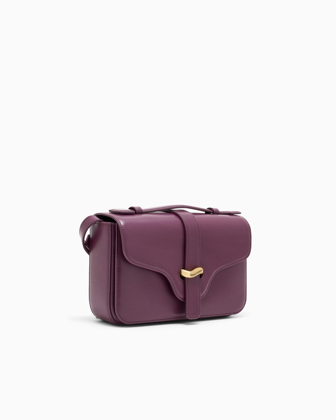 Top handle bag in smooth leather with a metal clasp Slide 1