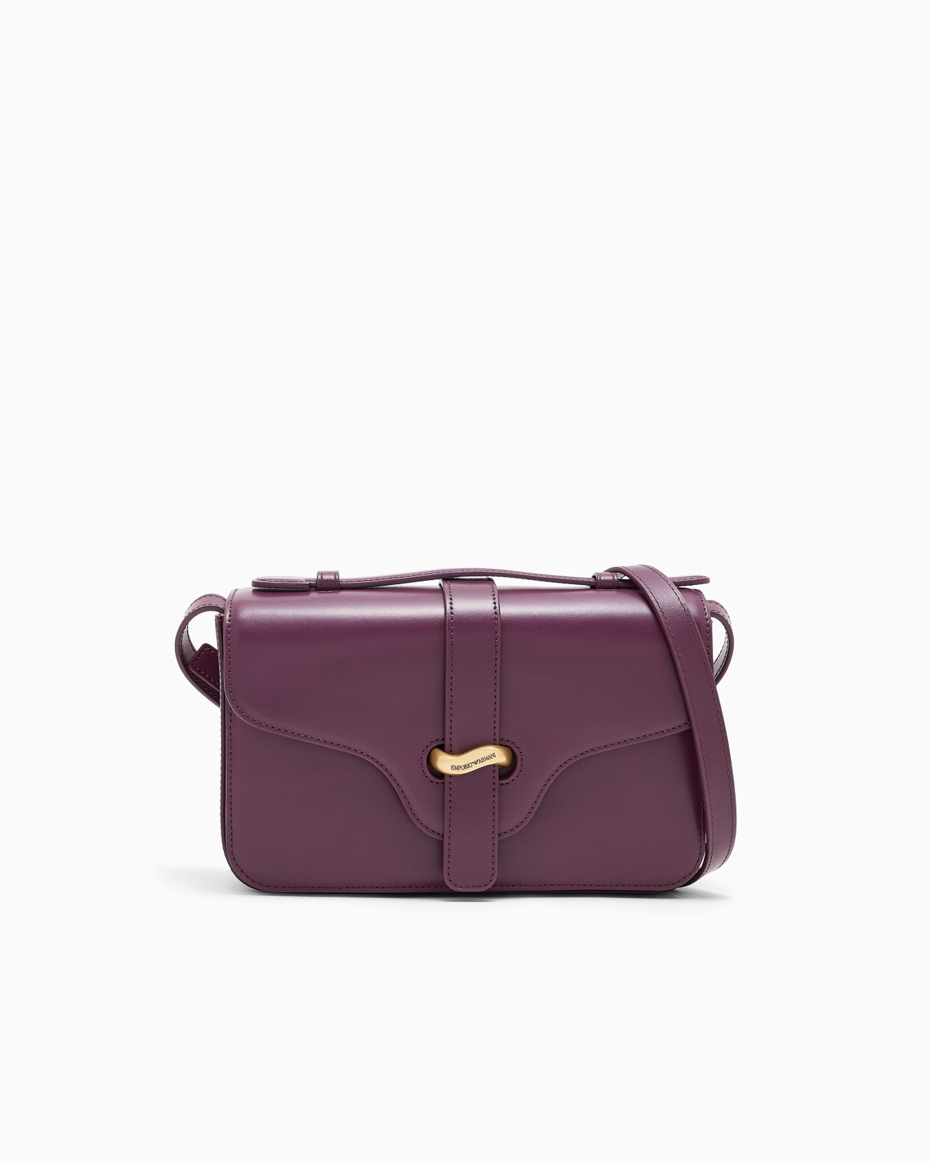 Top handle bag in smooth leather with a metal clasp Slide 0
