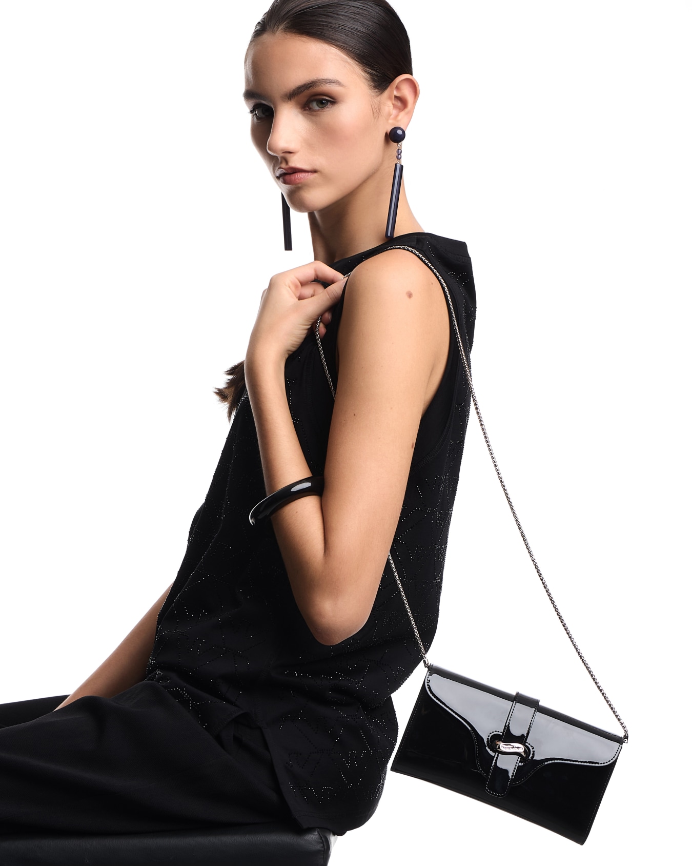 Mini-Schultertasche aus Lackleder Folie 6