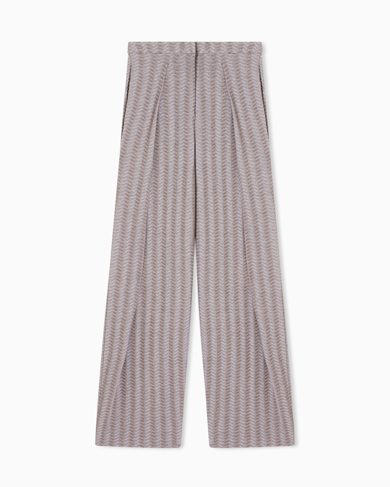 Jacquard jersey knit trousers with an embossed wave design Slide 0