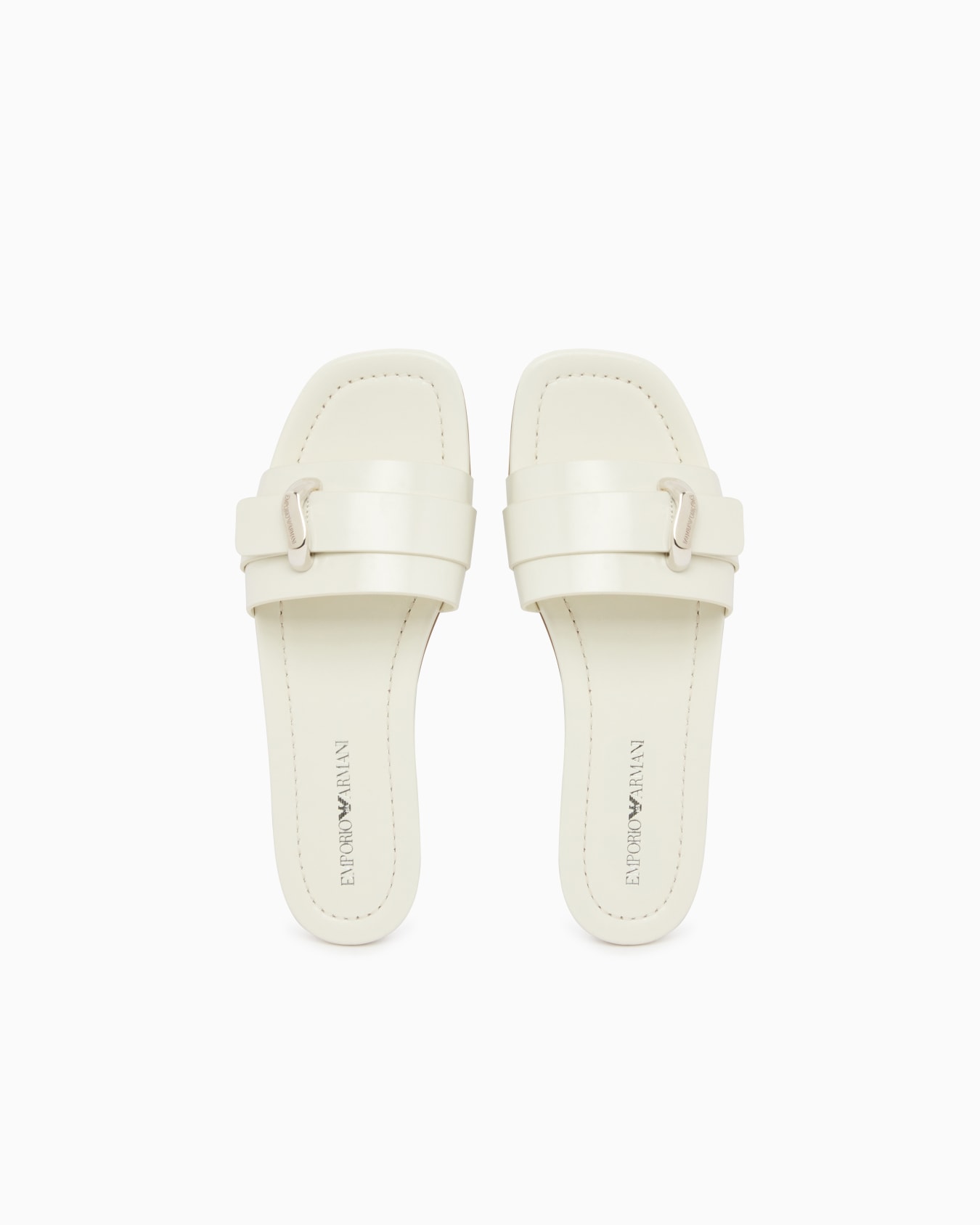 Shiny polished leather band sandals Slide 2