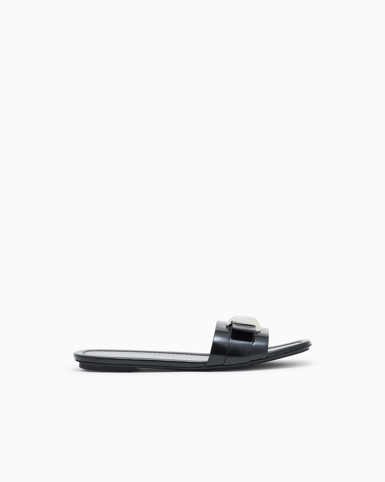 Shiny polished leather band sandals Slide 0