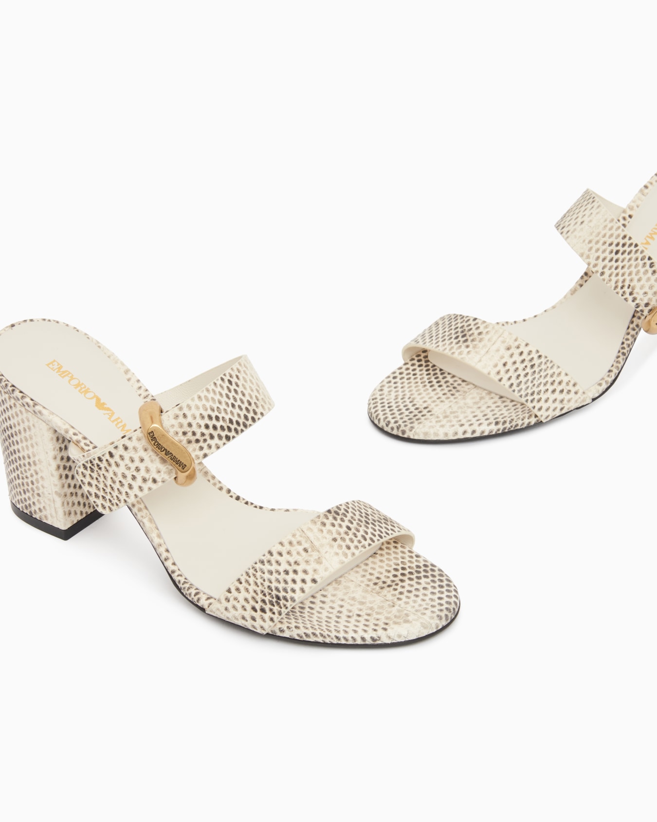 Sandals with heel in python-print leather Slide 4