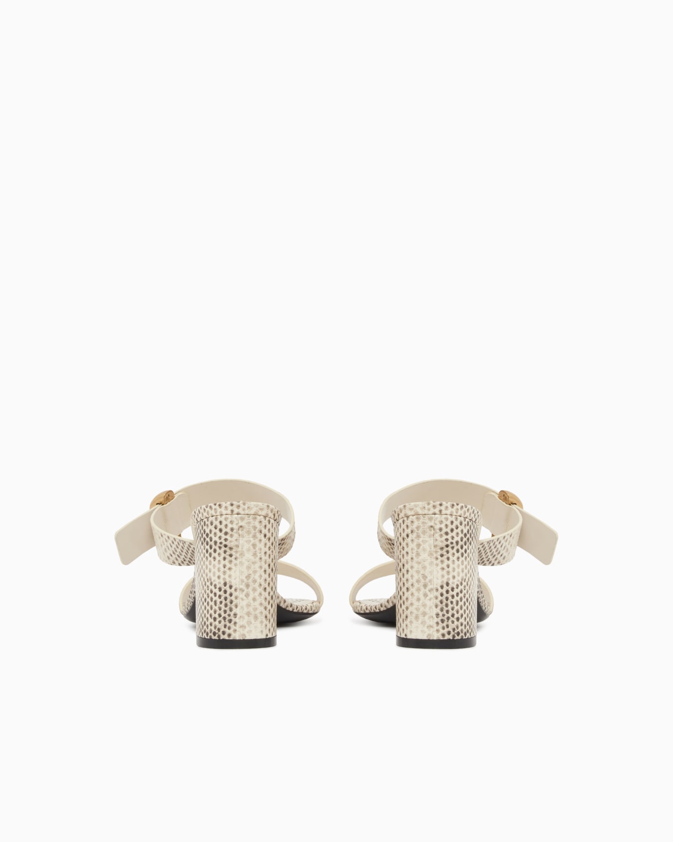 Sandals with heel in python-print leather Slide 3