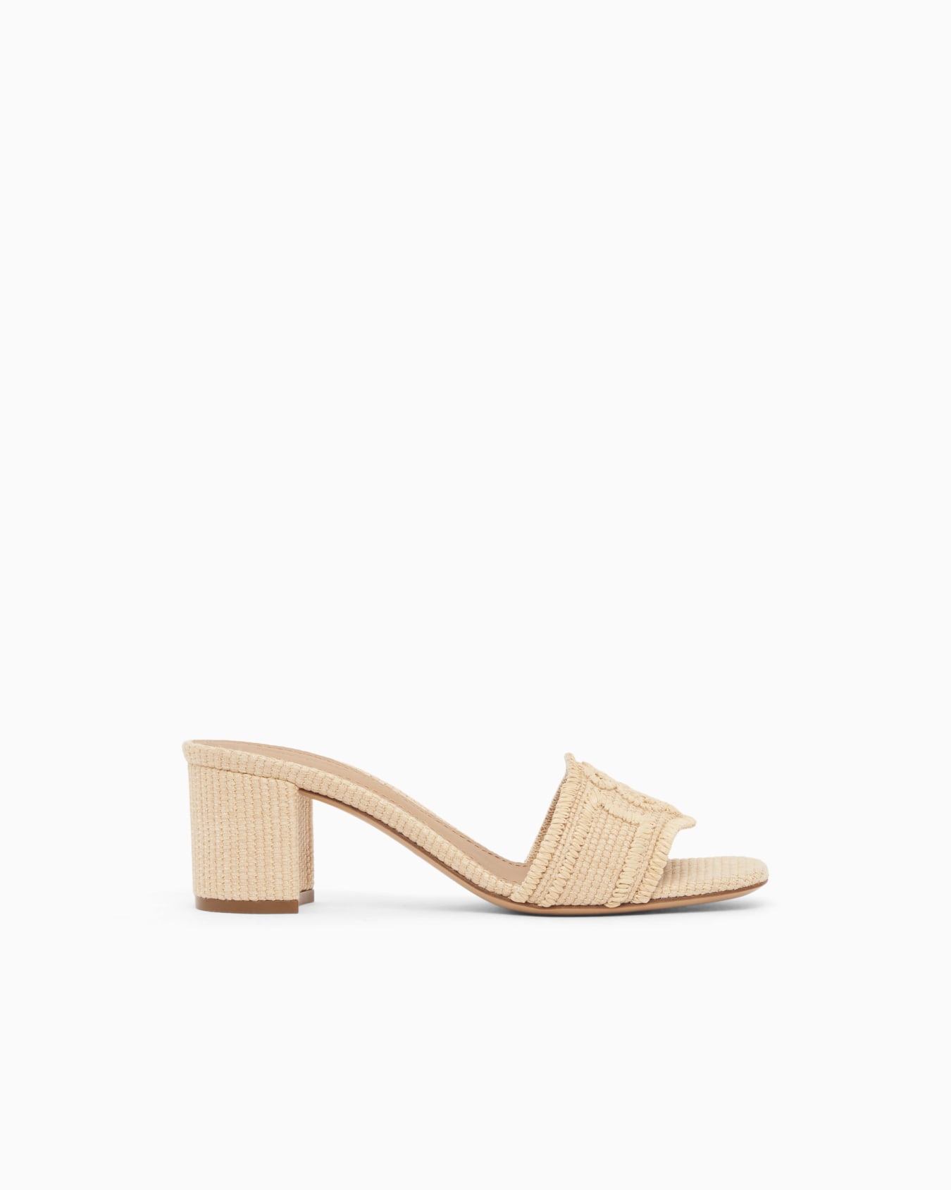Woven raffia heeled sandals Slide 0
