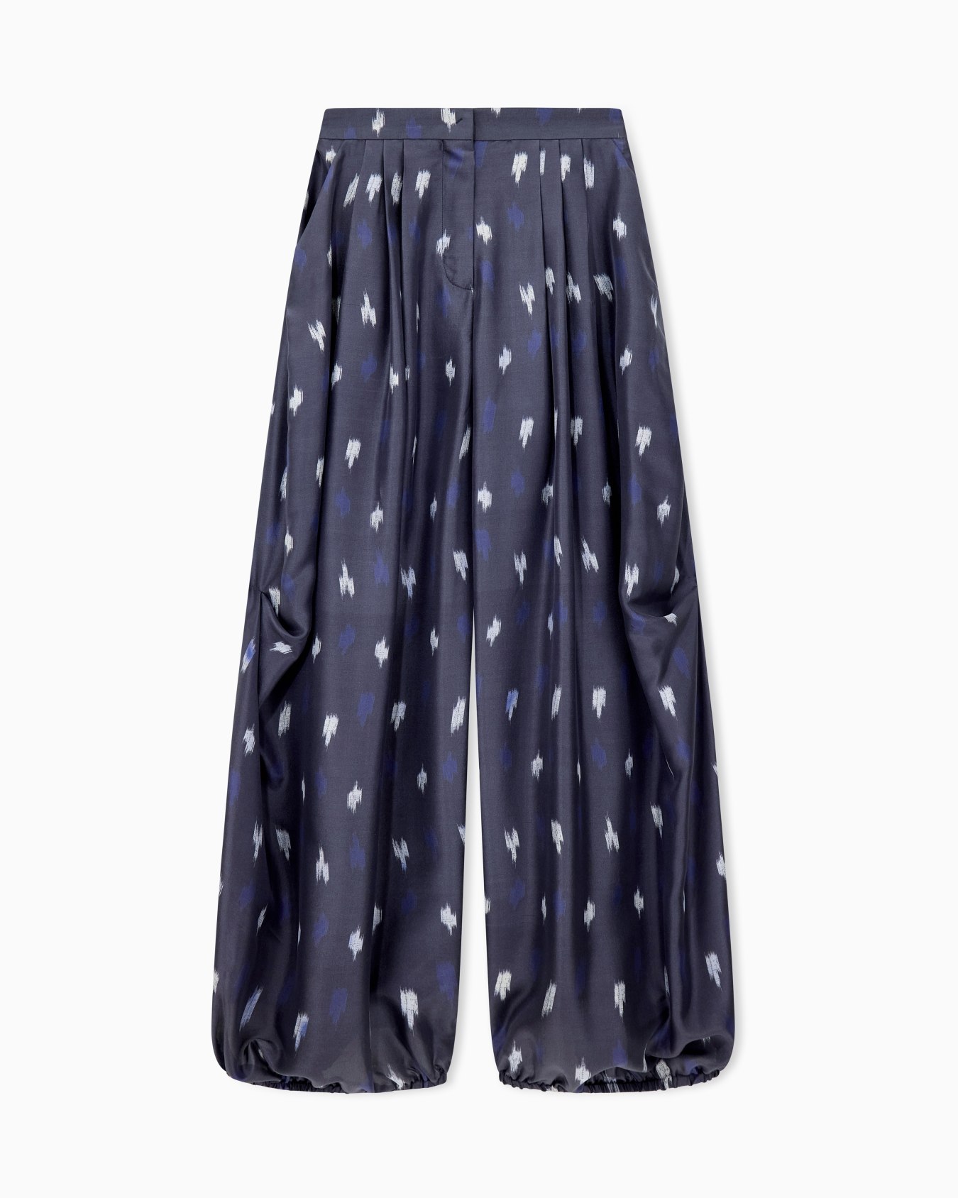 Hose aus Shantung-Seide mit weitem Bein und Carpet-Print Folie 0