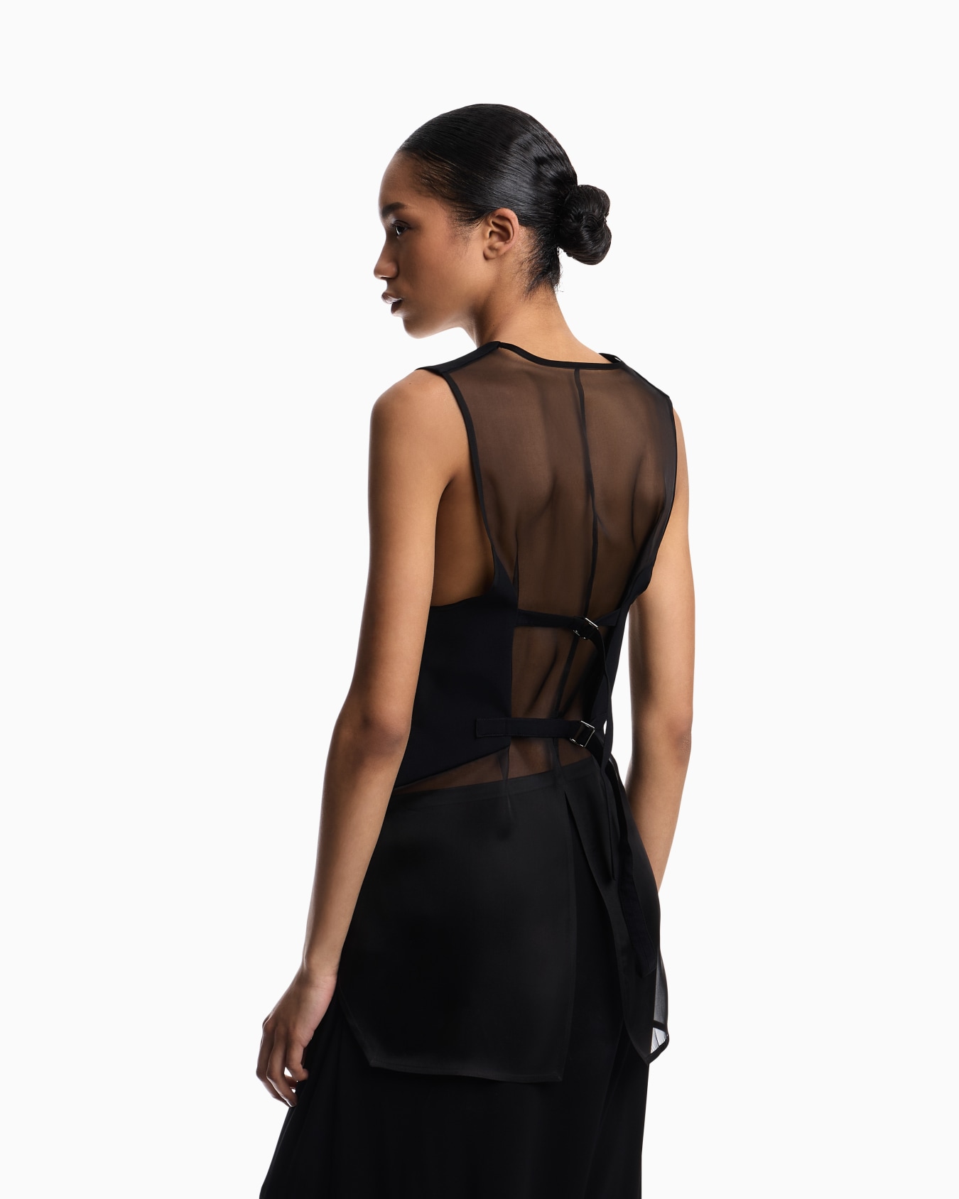 Envers satin and organza waistcoat Slide 3