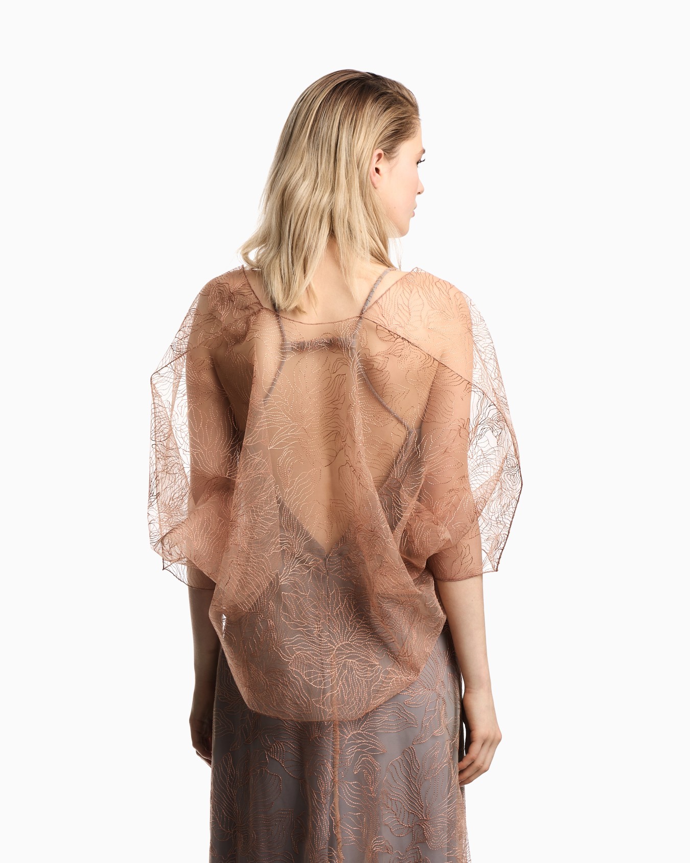 Embroidered tulle cape Slide 2