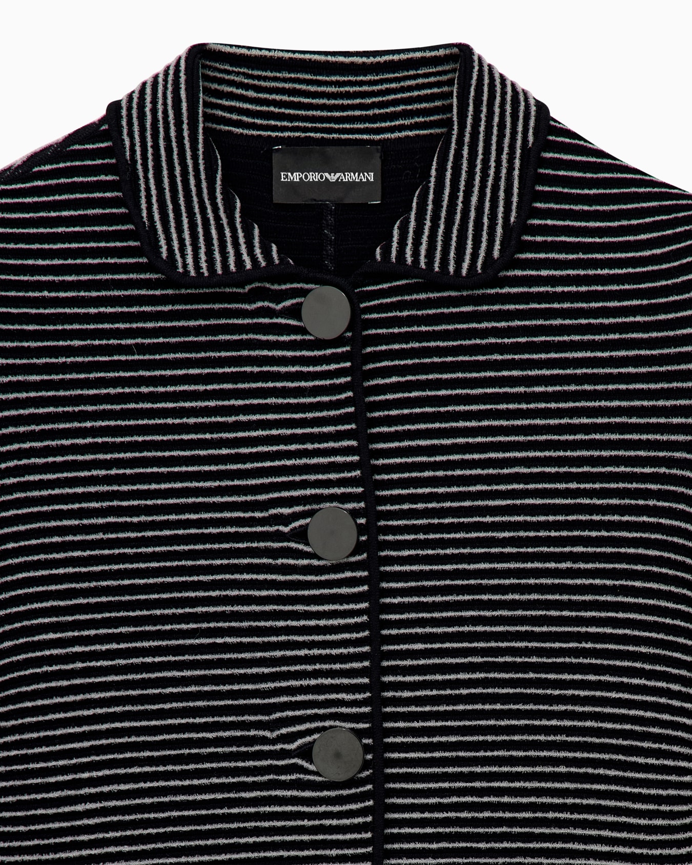 Blazer in striped ottoman fabric with front flap pockets Slide 2