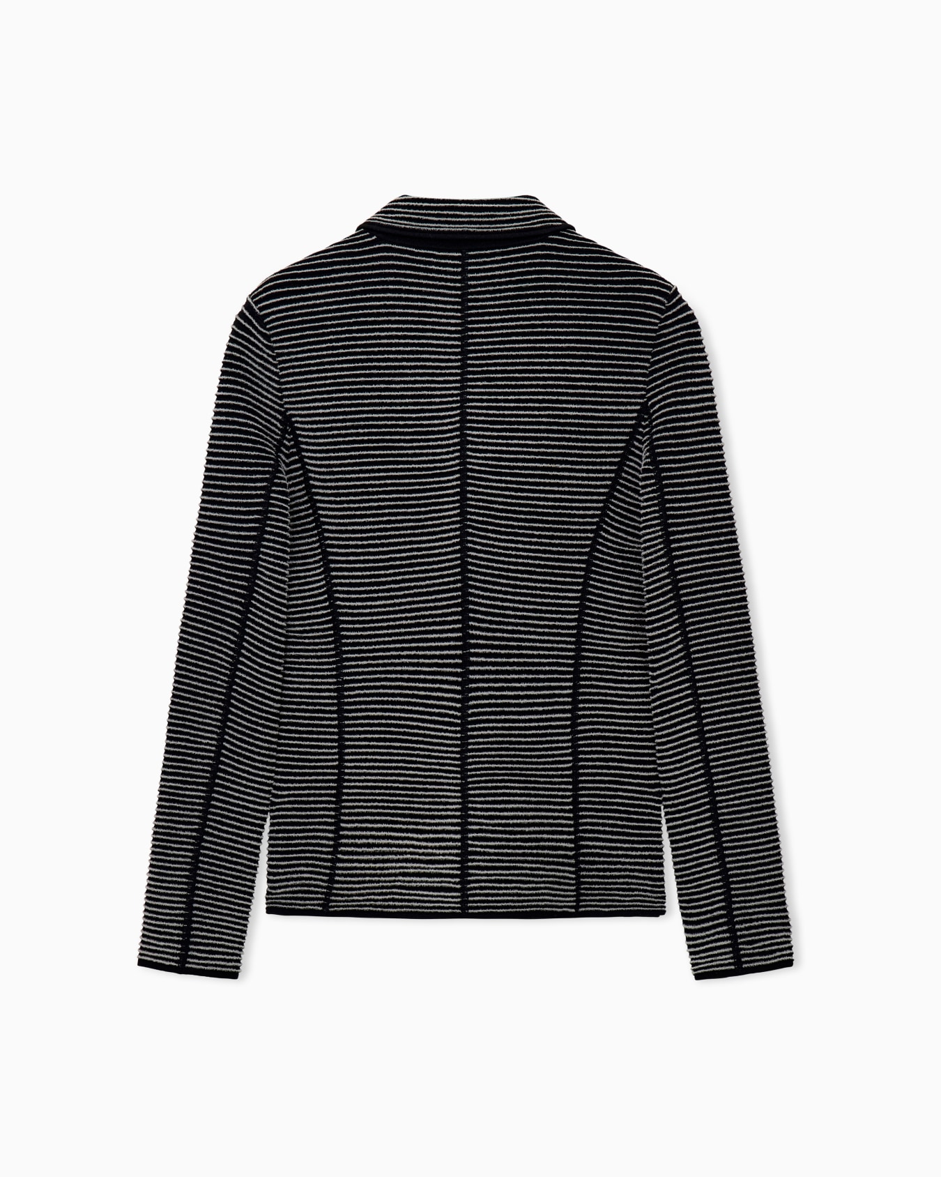 Blazer in striped ottoman fabric with front flap pockets Slide 1