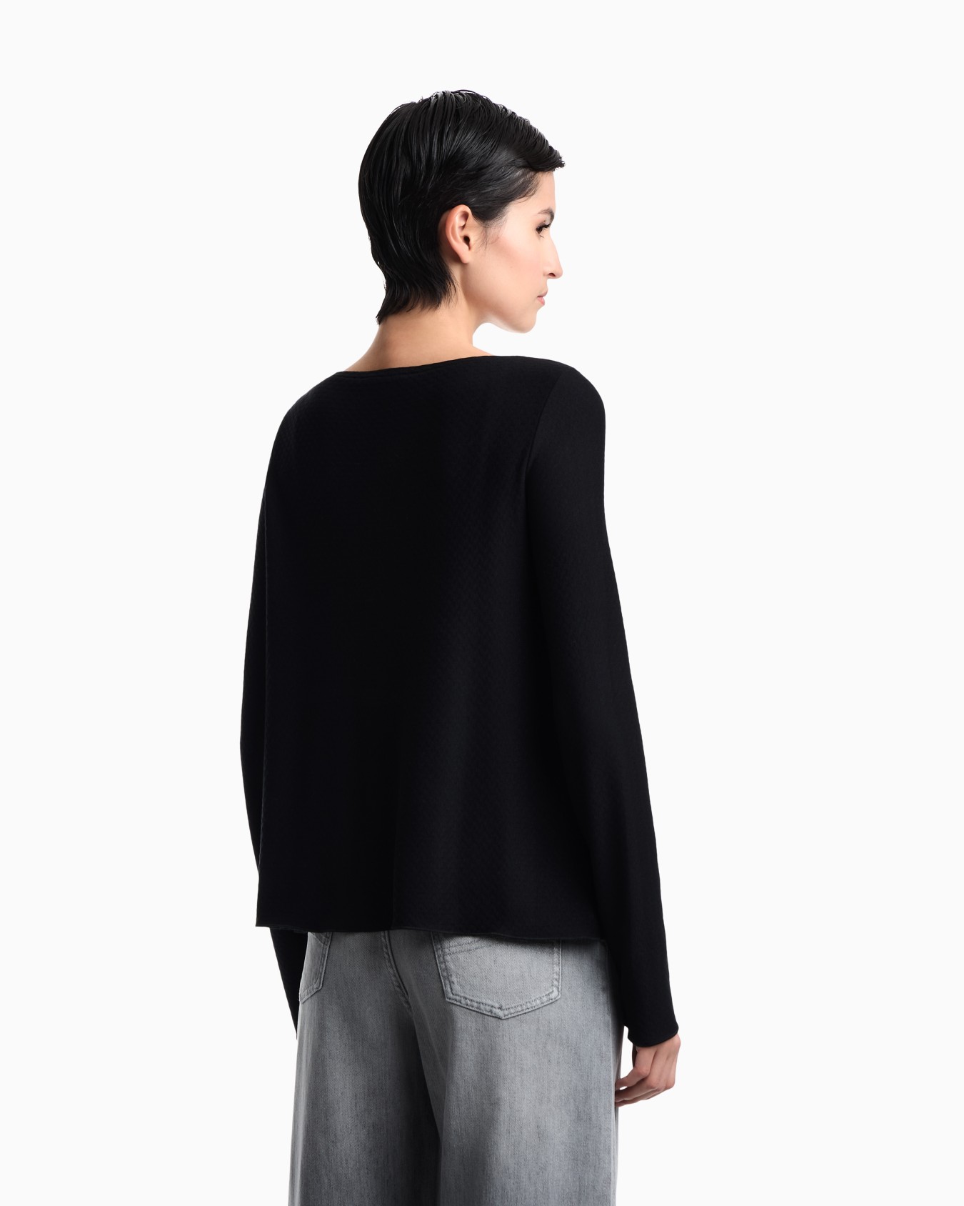 Jersey de manga larga con punto jacquard en relieve Diapositiva 5
