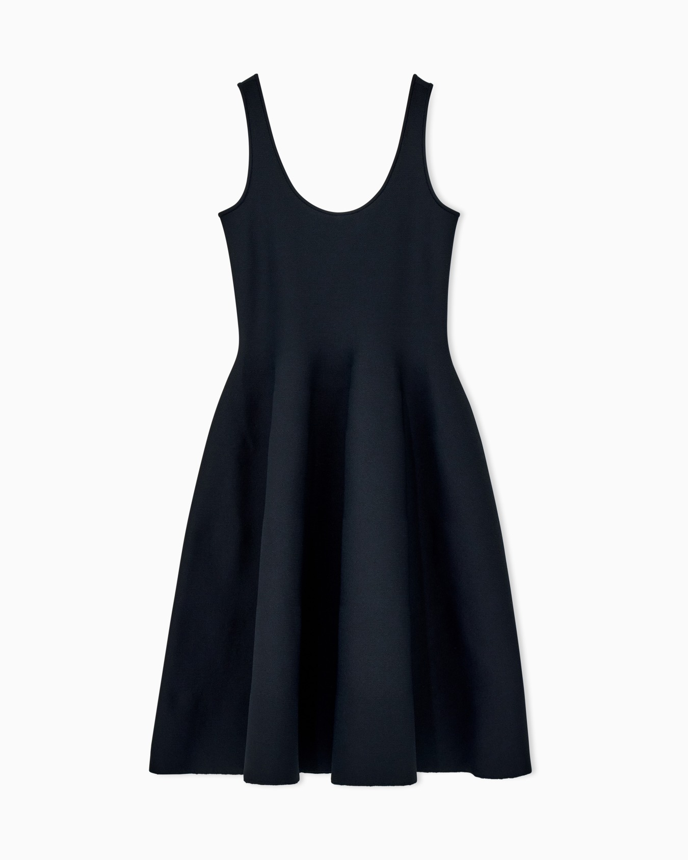 Sleeveless double knit A-line dress with a scoop neckline Slide 0