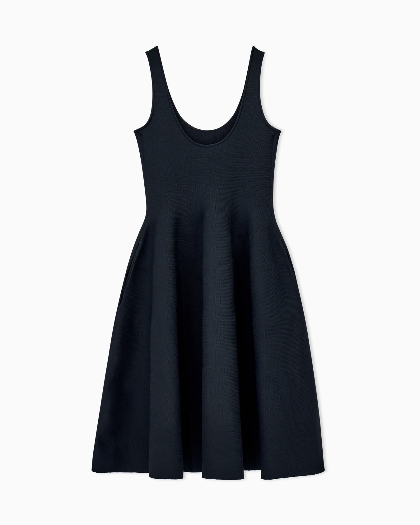Sleeveless double knit A-line dress with a scoop neckline Slide 2