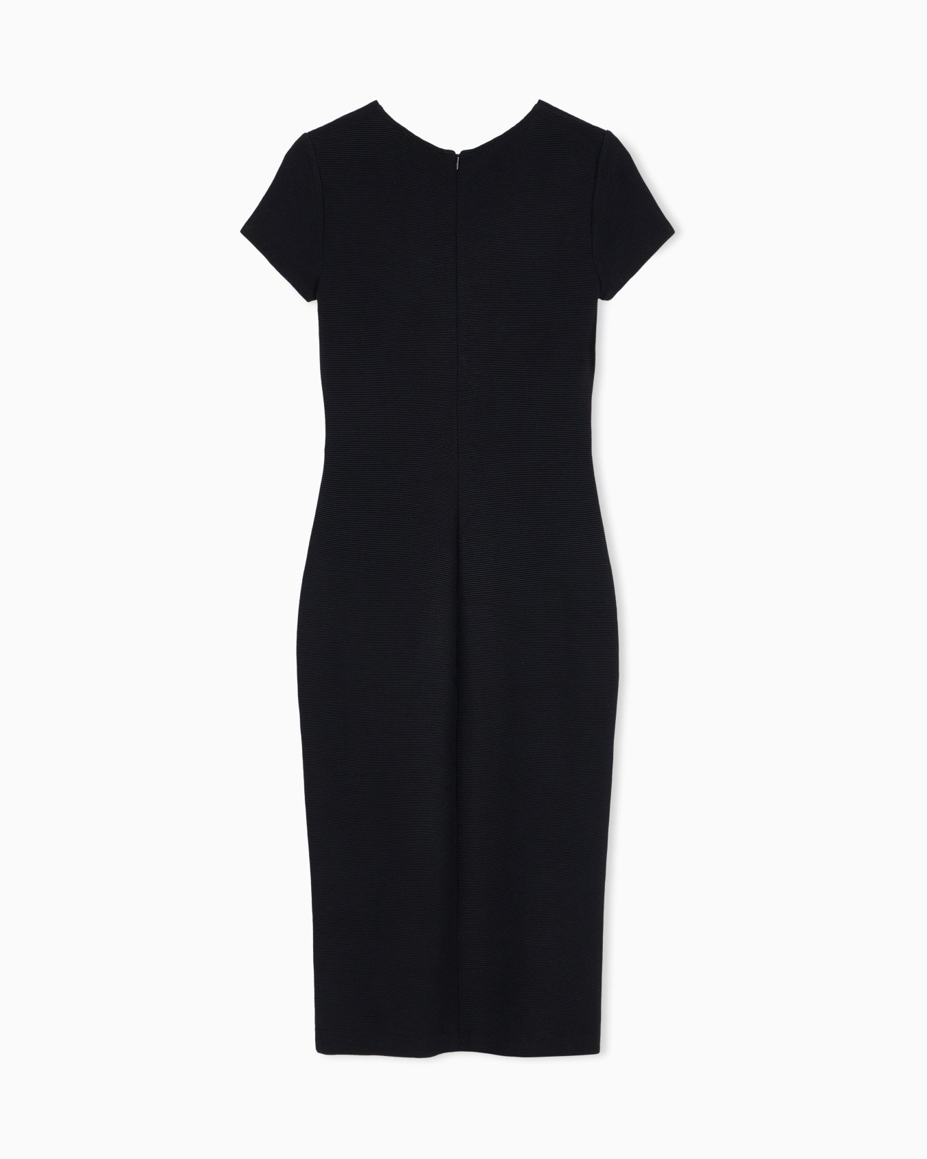Unlined dress in ottoman jersey with matte satin piping Slide 2