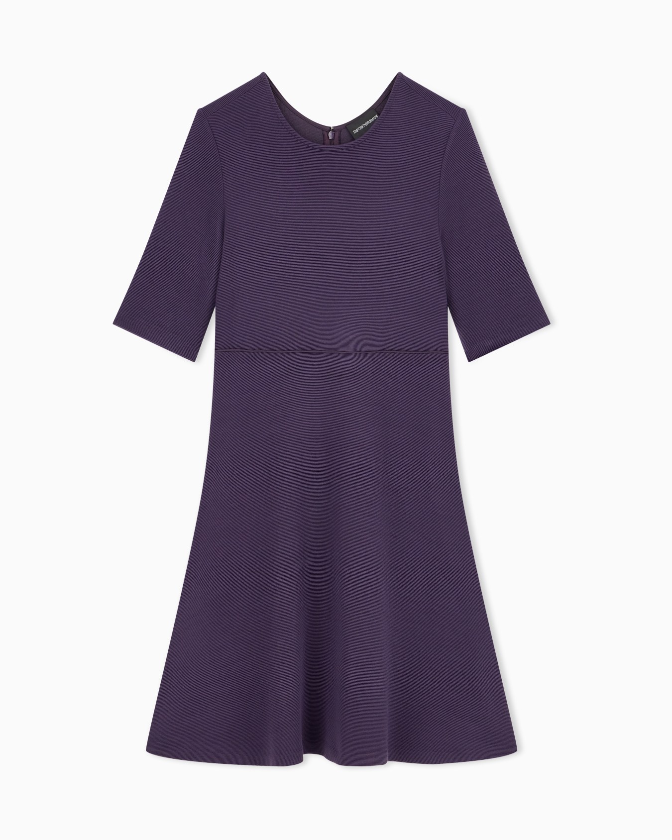 Unlined dress in ottoman jersey with matte satin piping Slide 0