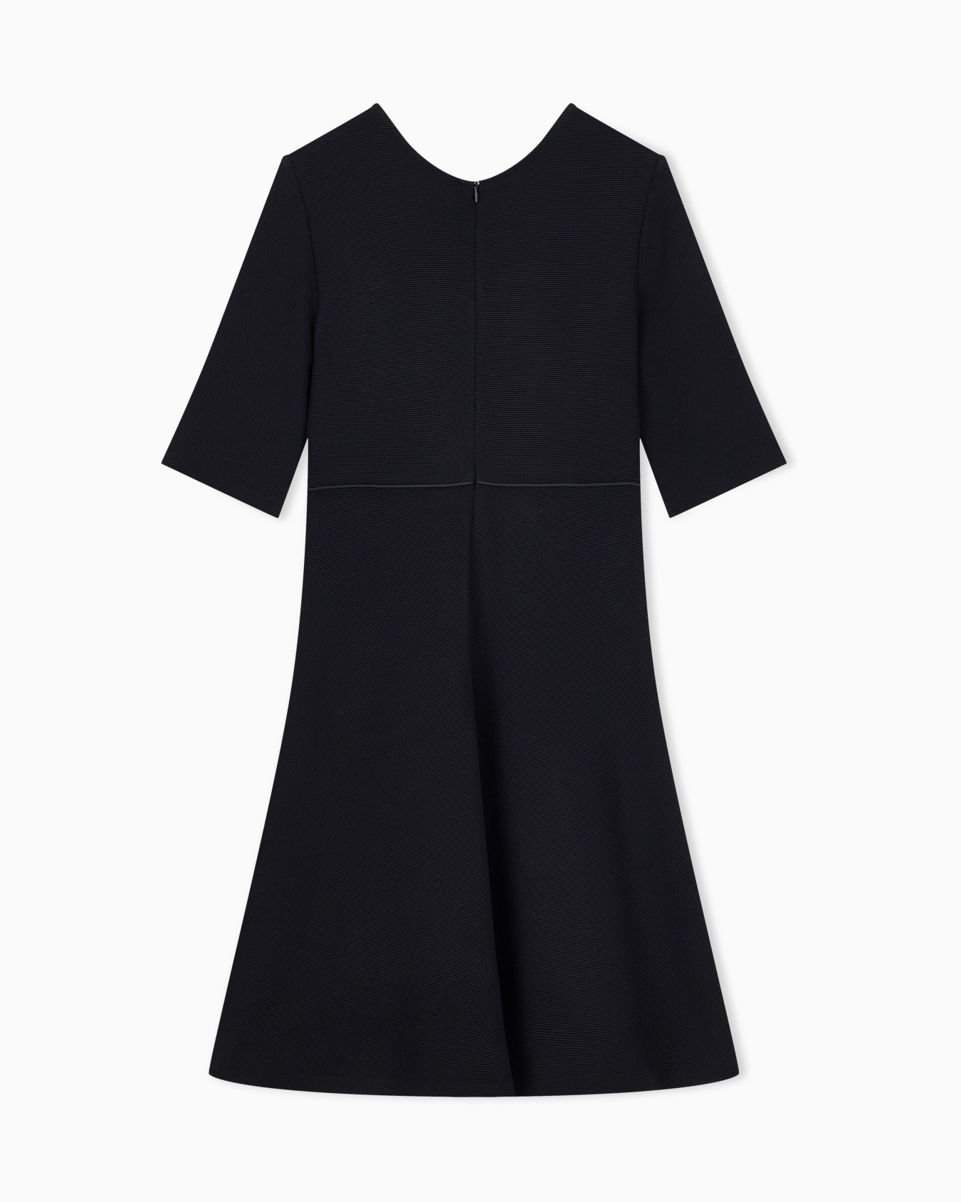 Unlined dress in ottoman jersey with matte satin piping Slide 2