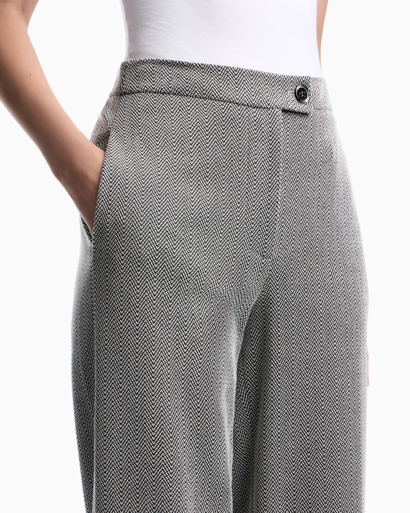 Pantaloni regular in jersey con motivo chevron Slide 6