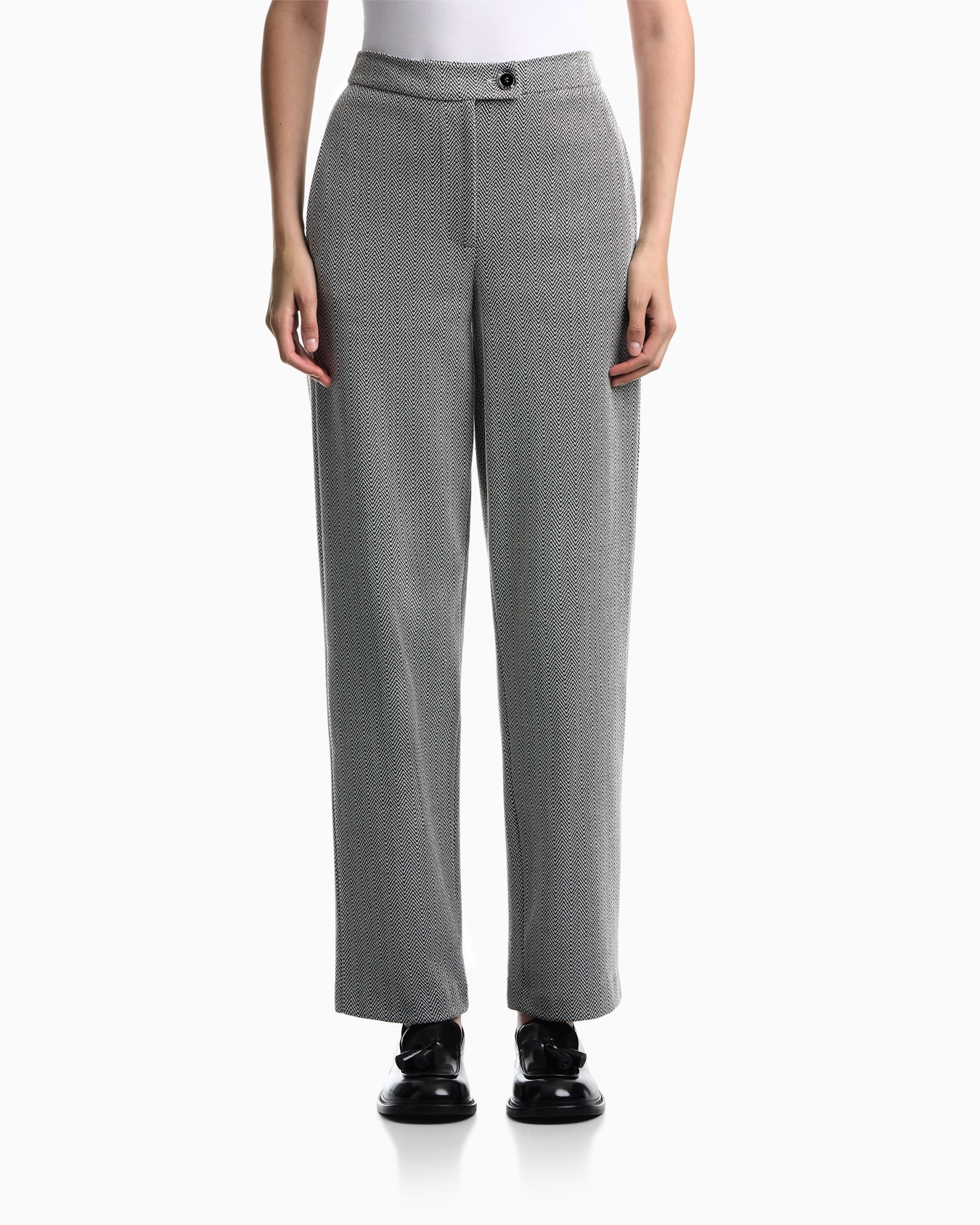 Pantaloni regular in jersey con motivo chevron Slide 3