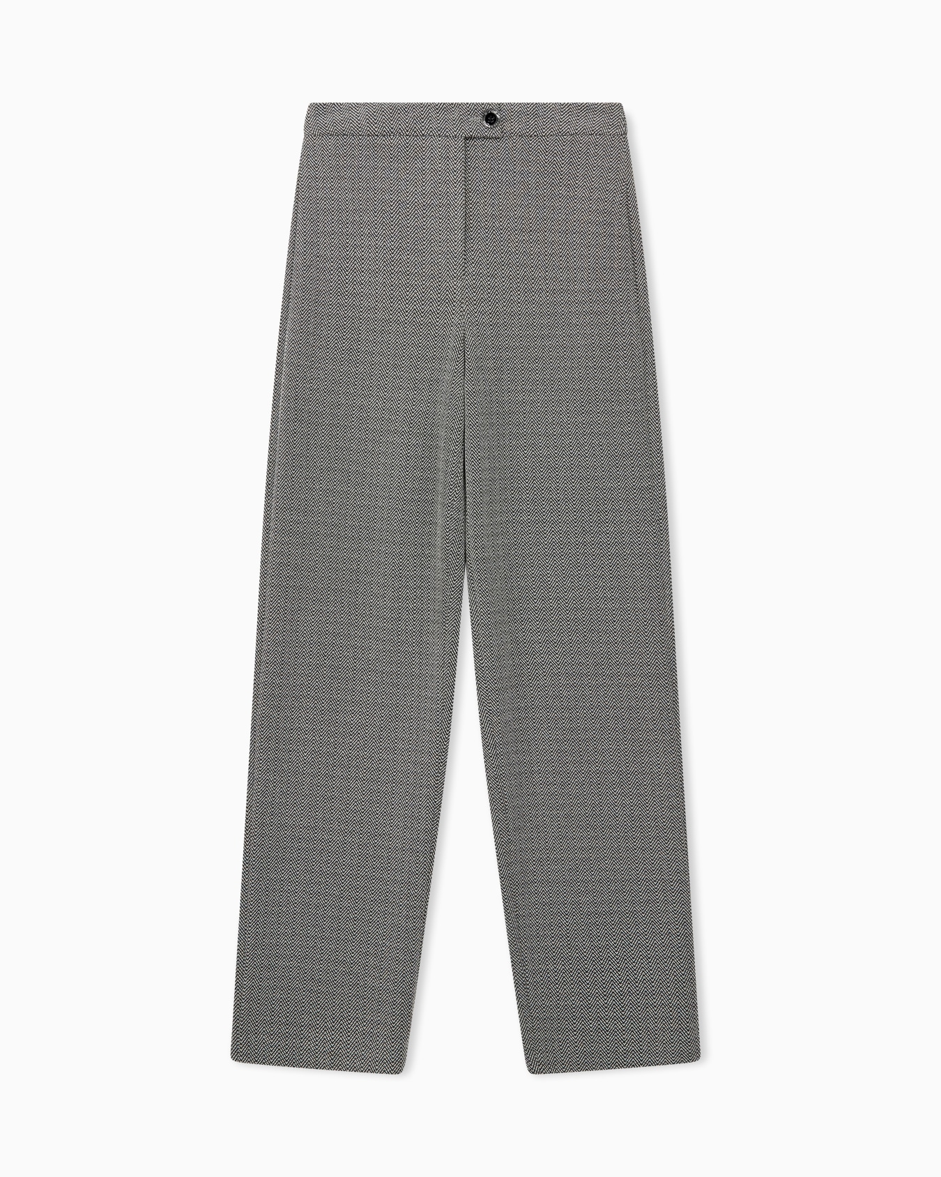 Pantaloni regular in jersey con motivo chevron Slide 0