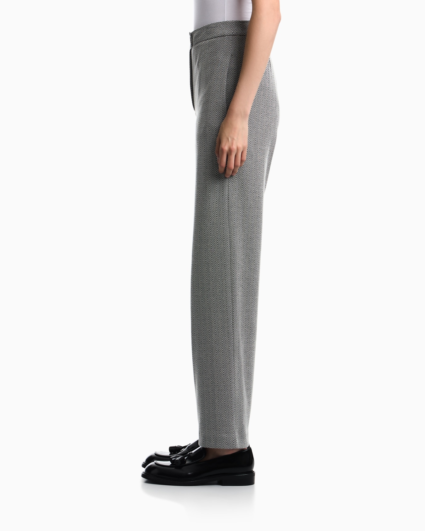 Pantaloni regular in jersey con motivo chevron Slide 7