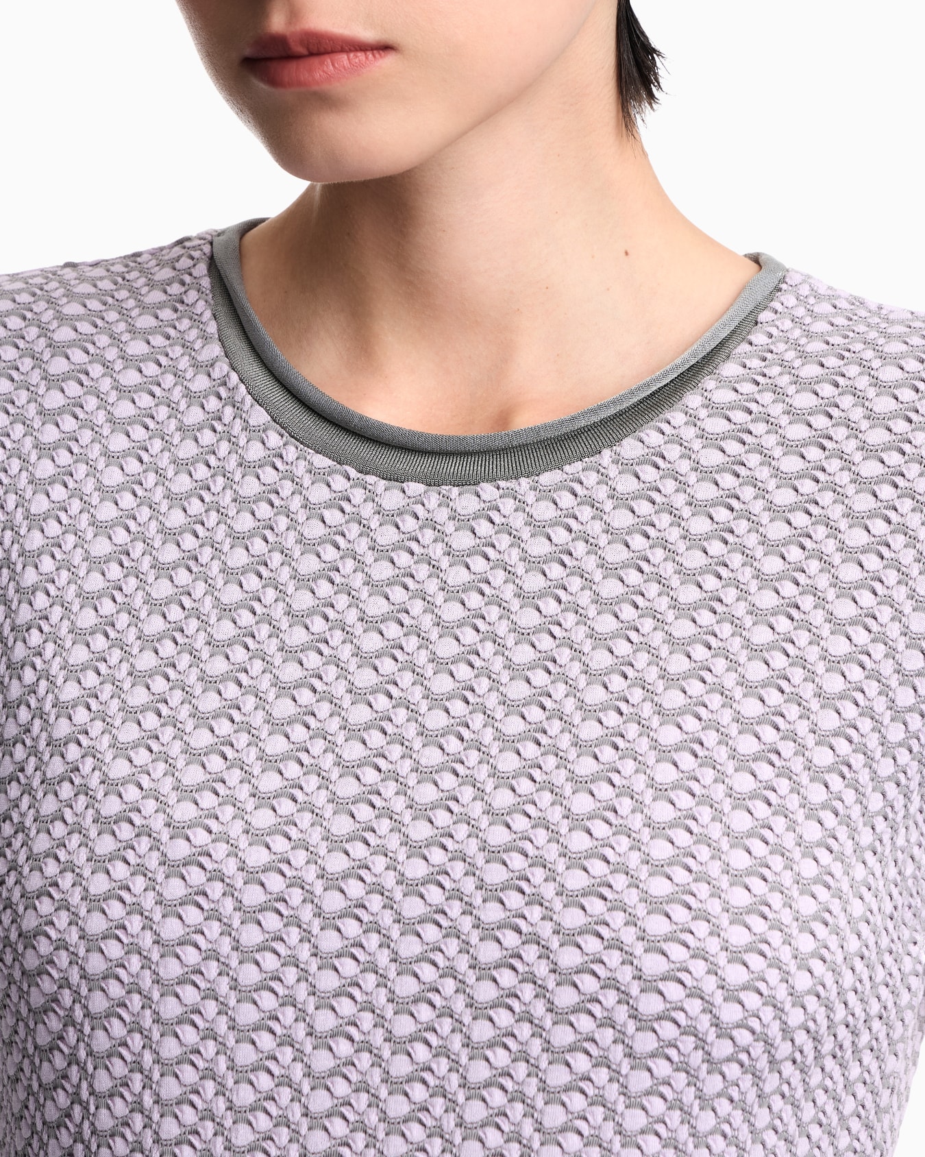 Camiseta de punto jacquard con motivo geométrico Diapositiva 6
