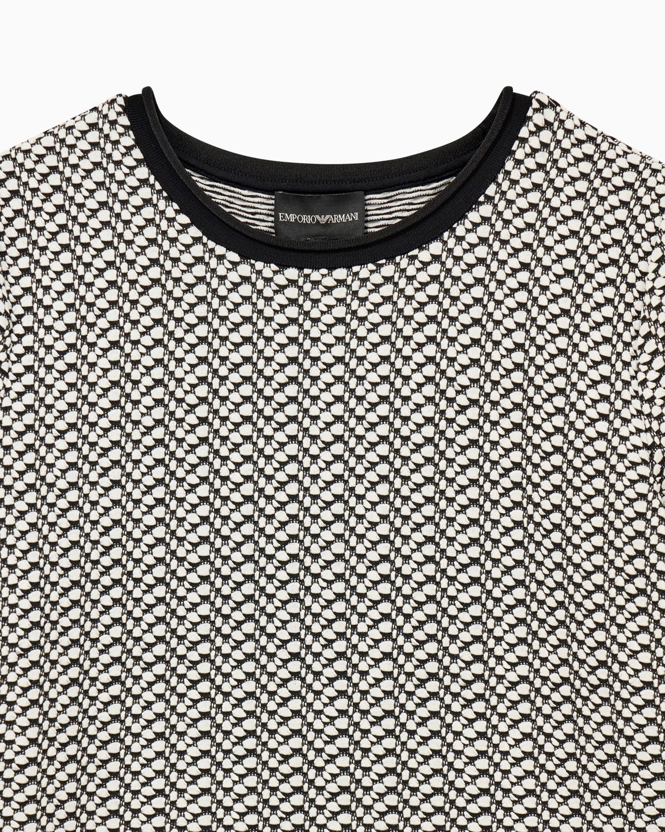 Short-sleeve jumper in geometric jacquard jersey Slide 4