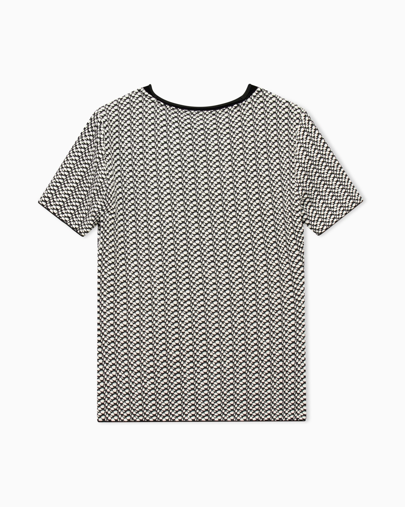 Short-sleeve jumper in geometric jacquard jersey Slide 2